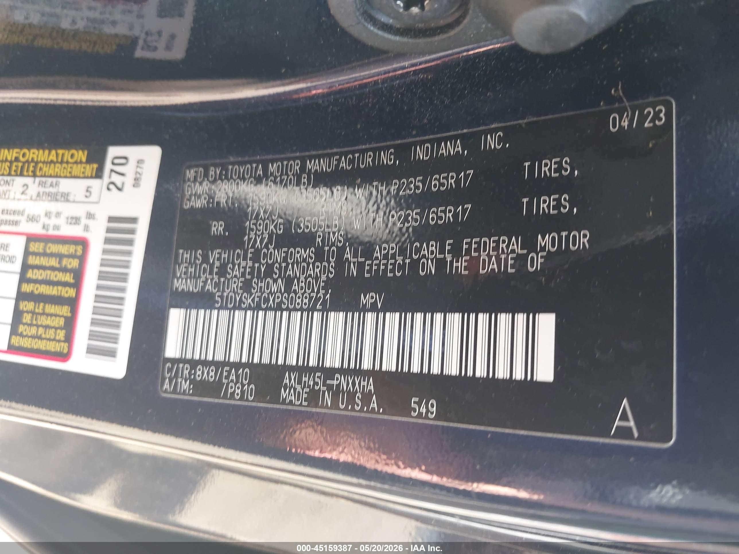 2023 Toyota Sienna Xle Синий vin: 5TDYSKFCXPS088721