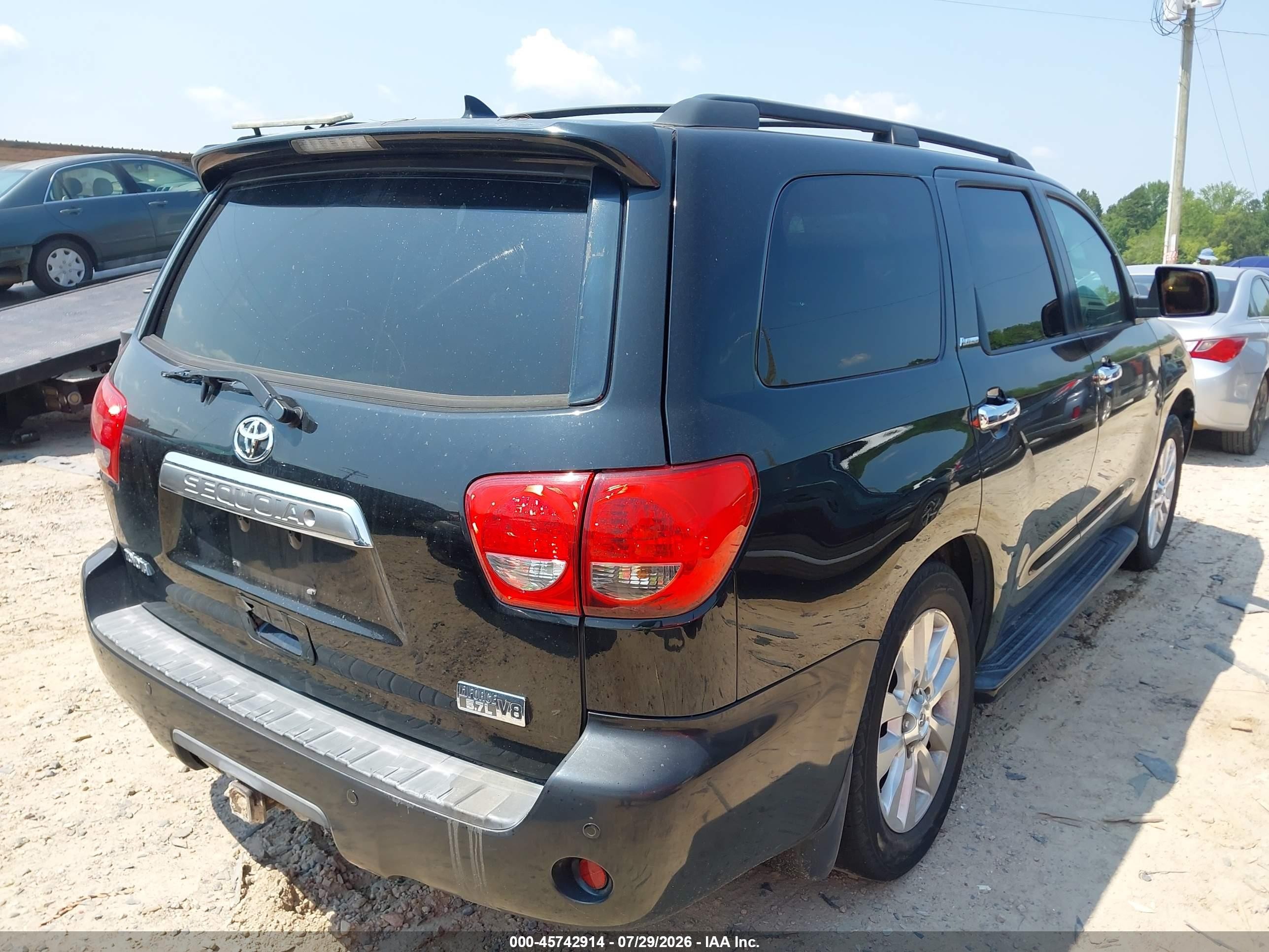 2010 Toyota Sequoia Platinum 5.7l V8 Black vin: 5TDYY5G11AS023258