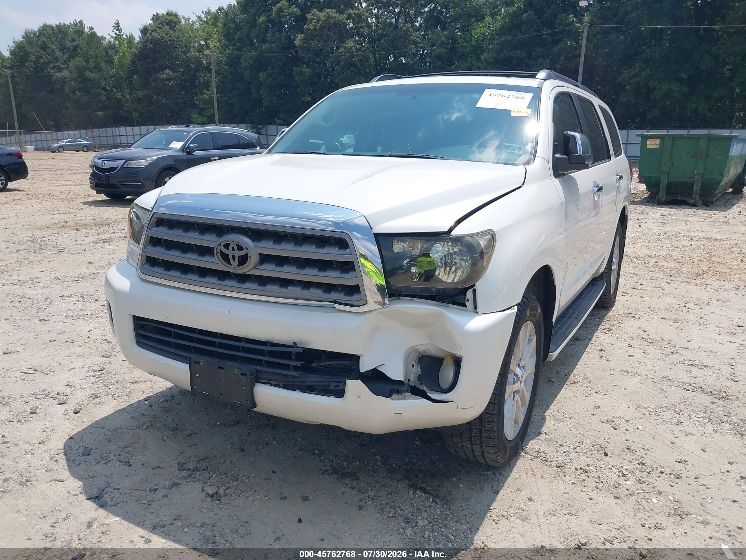 2015 Toyota Sequoia Platinum 5.7l V8 White vin: 5TDYY5G1XFS057156