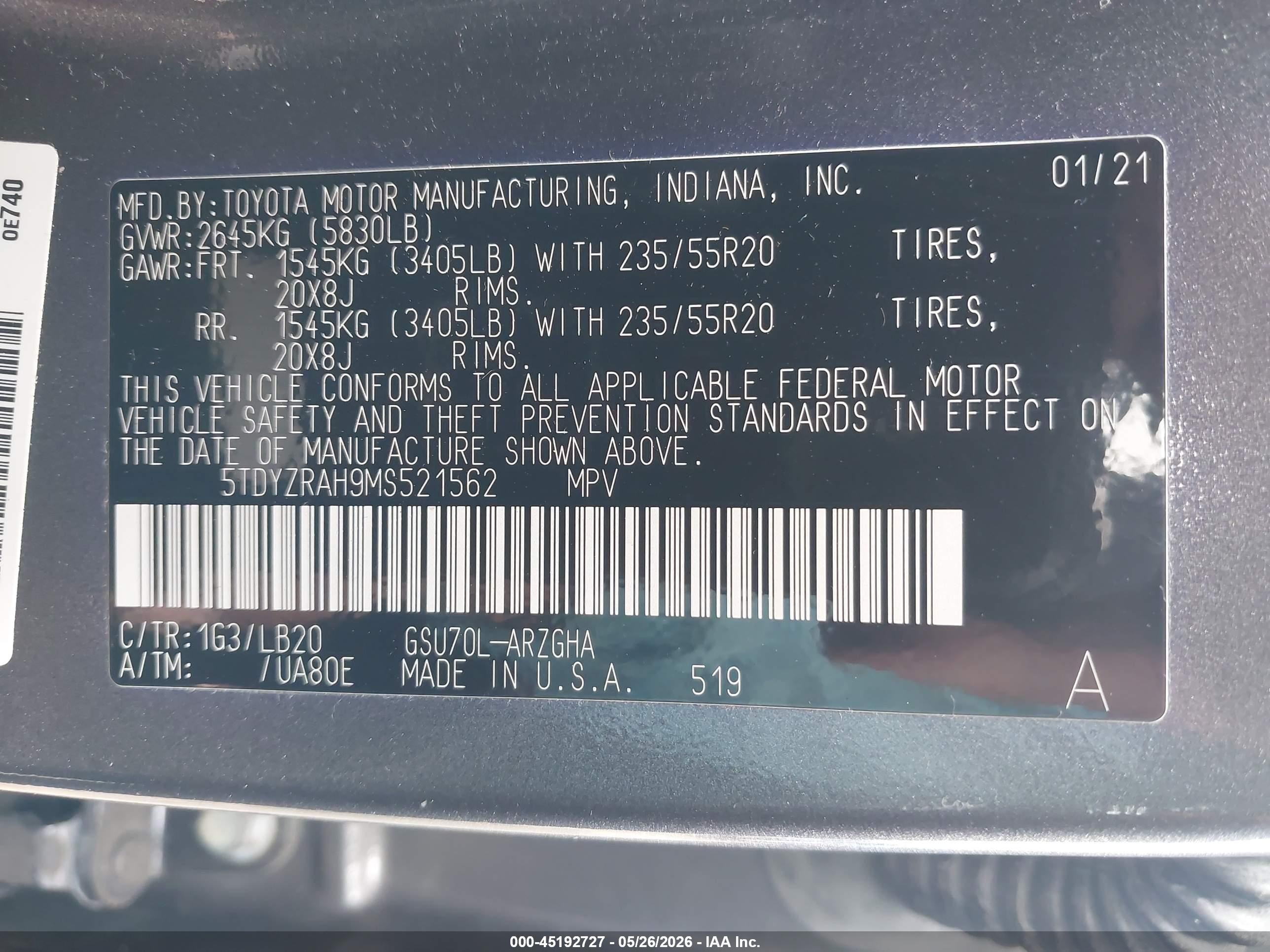 2021 Toyota Highlander Limited Gray vin: 5TDYZRAH9MS521562