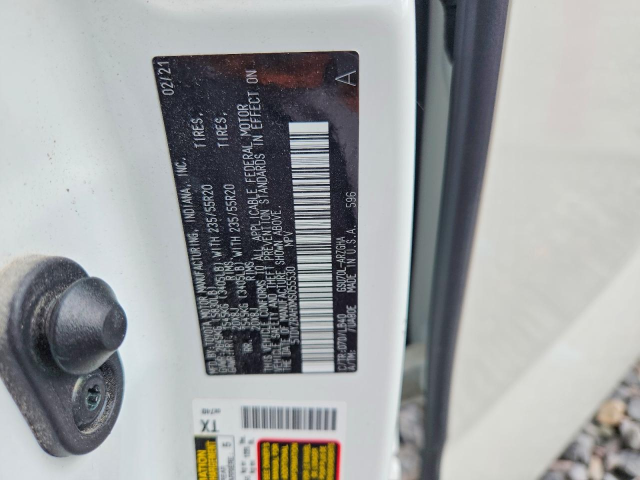 2021 Toyota Highlander Limited White vin: 5TDYZRAHXMS055530