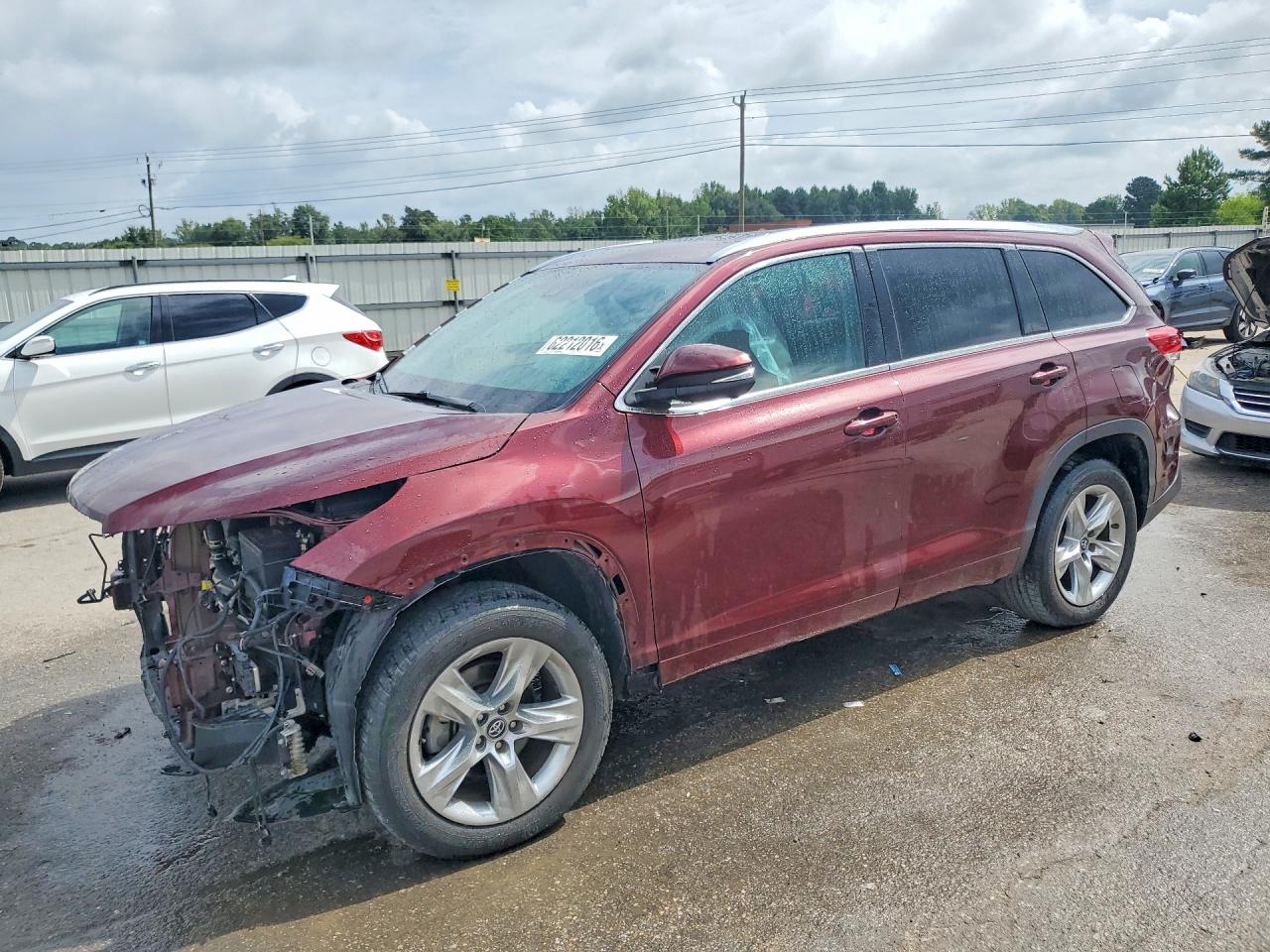 2017 Toyota Highlander Limited Burgundy vin: 5TDYZRFH3HS211583