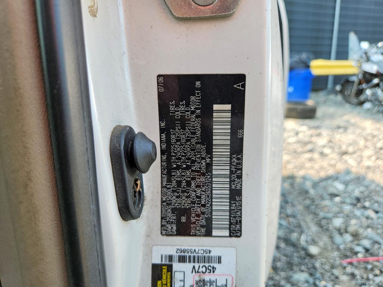 2006 Toyota Sienna Xle White vin: 5TDZA22C26S531245