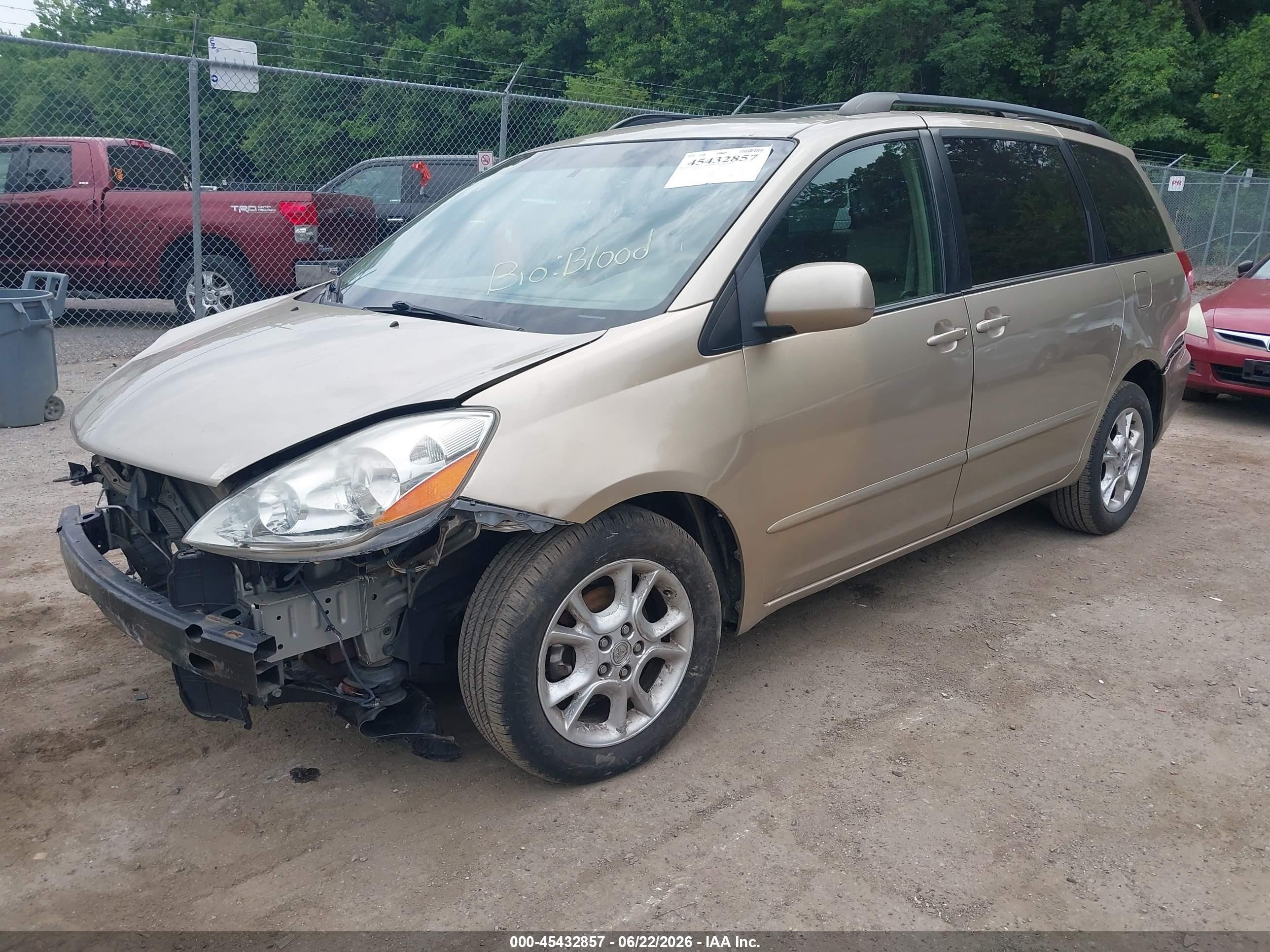 2006 Toyota Sienna Xle Gold vin: 5TDZA22C26S554167
