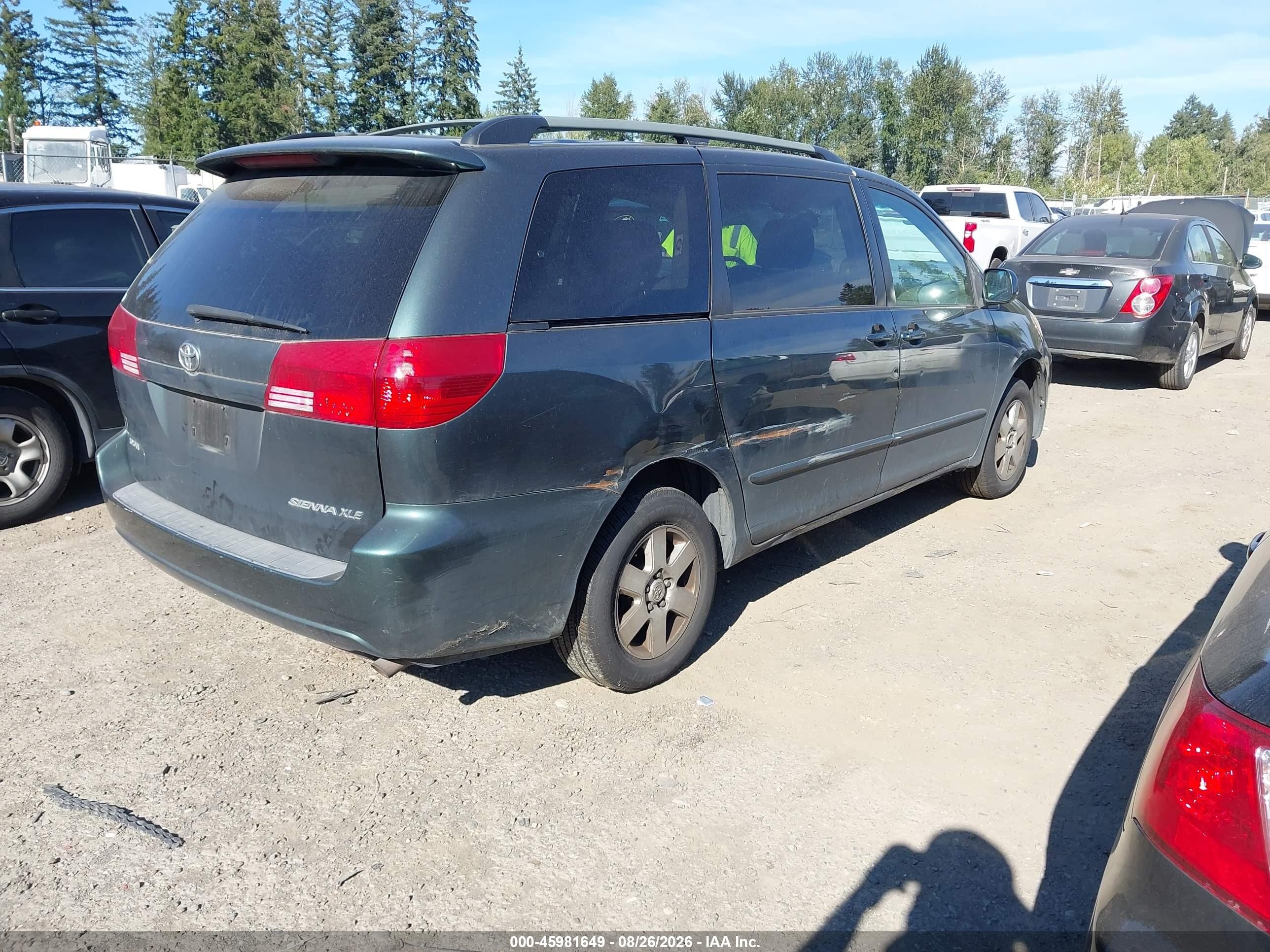 2004 Toyota Sienna Xle Gray vin: 5TDZA22C54S202522
