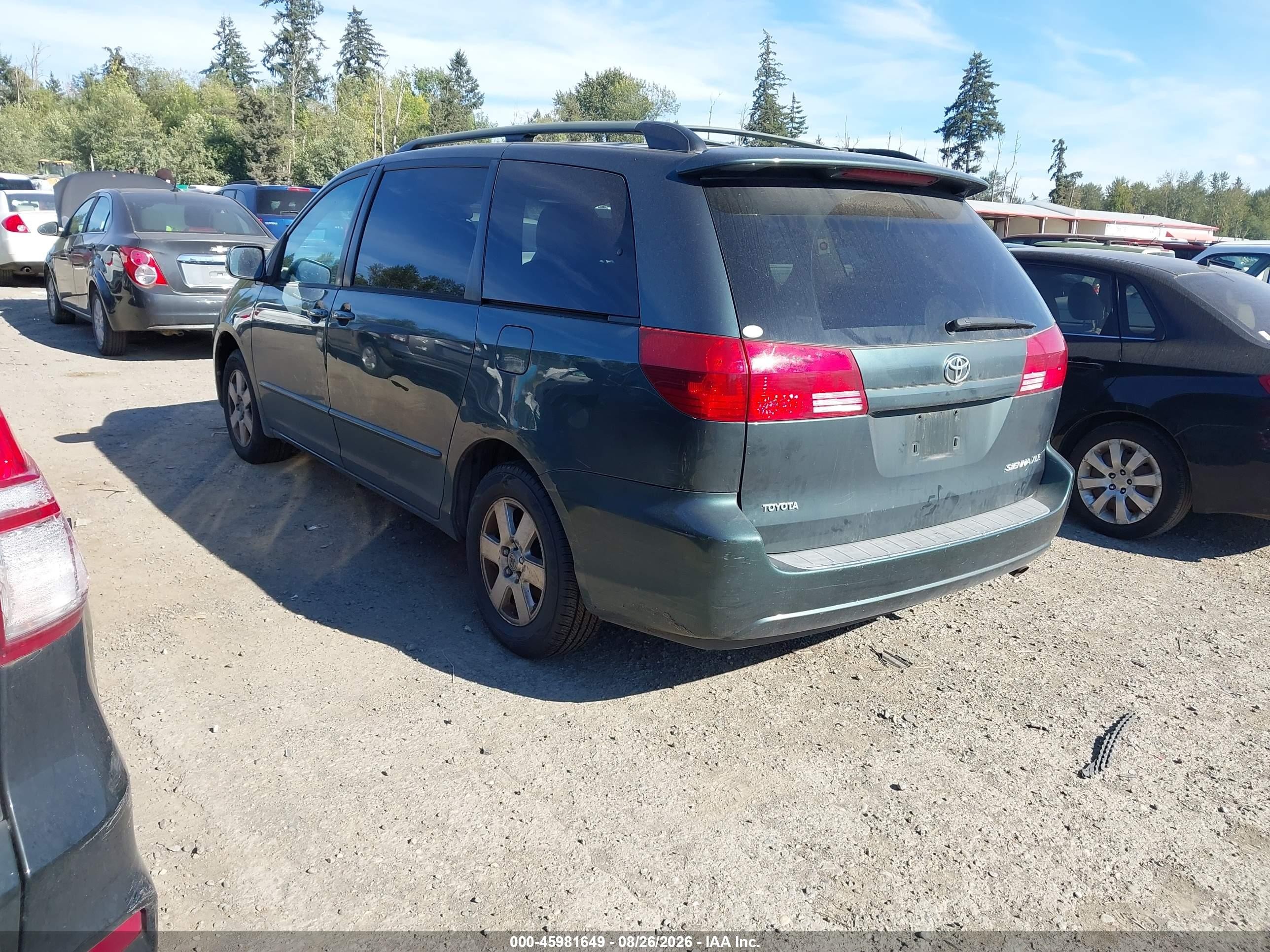 2004 Toyota Sienna Xle Gray vin: 5TDZA22C54S202522