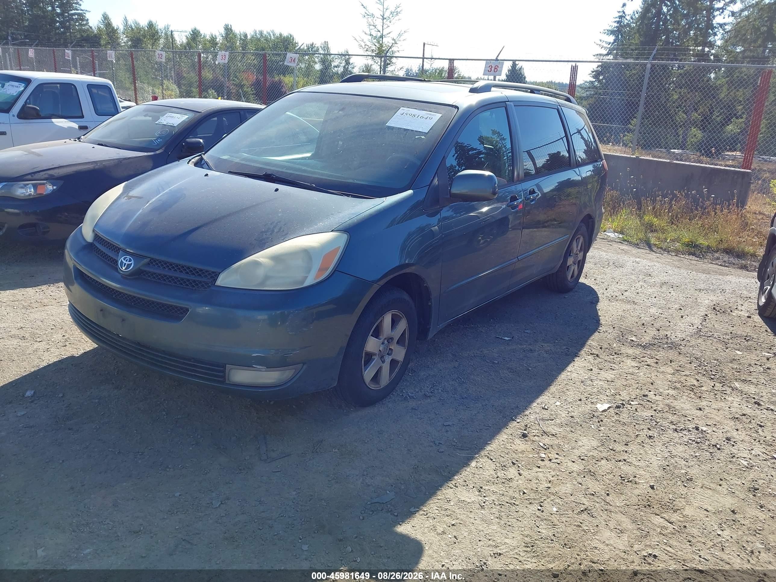 2004 Toyota Sienna Xle Gray vin: 5TDZA22C54S202522
