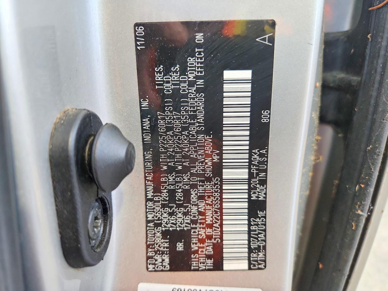 2006 Toyota Sienna Xle 7 Passenger Silver vin: 5TDZA22C76S583535