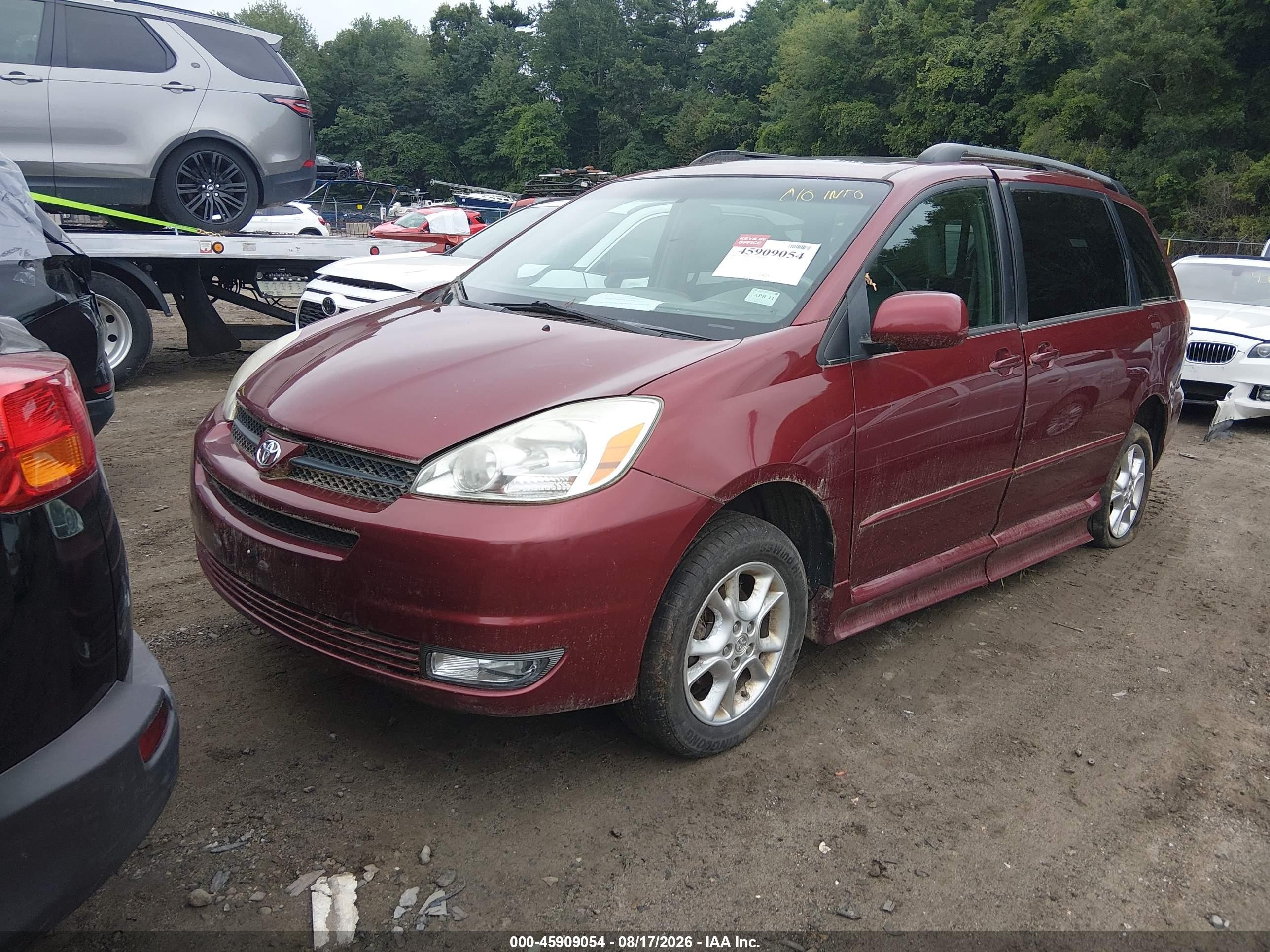 2005 Toyota Sienna Xle Burgundy vin: 5TDZA22C85S278883