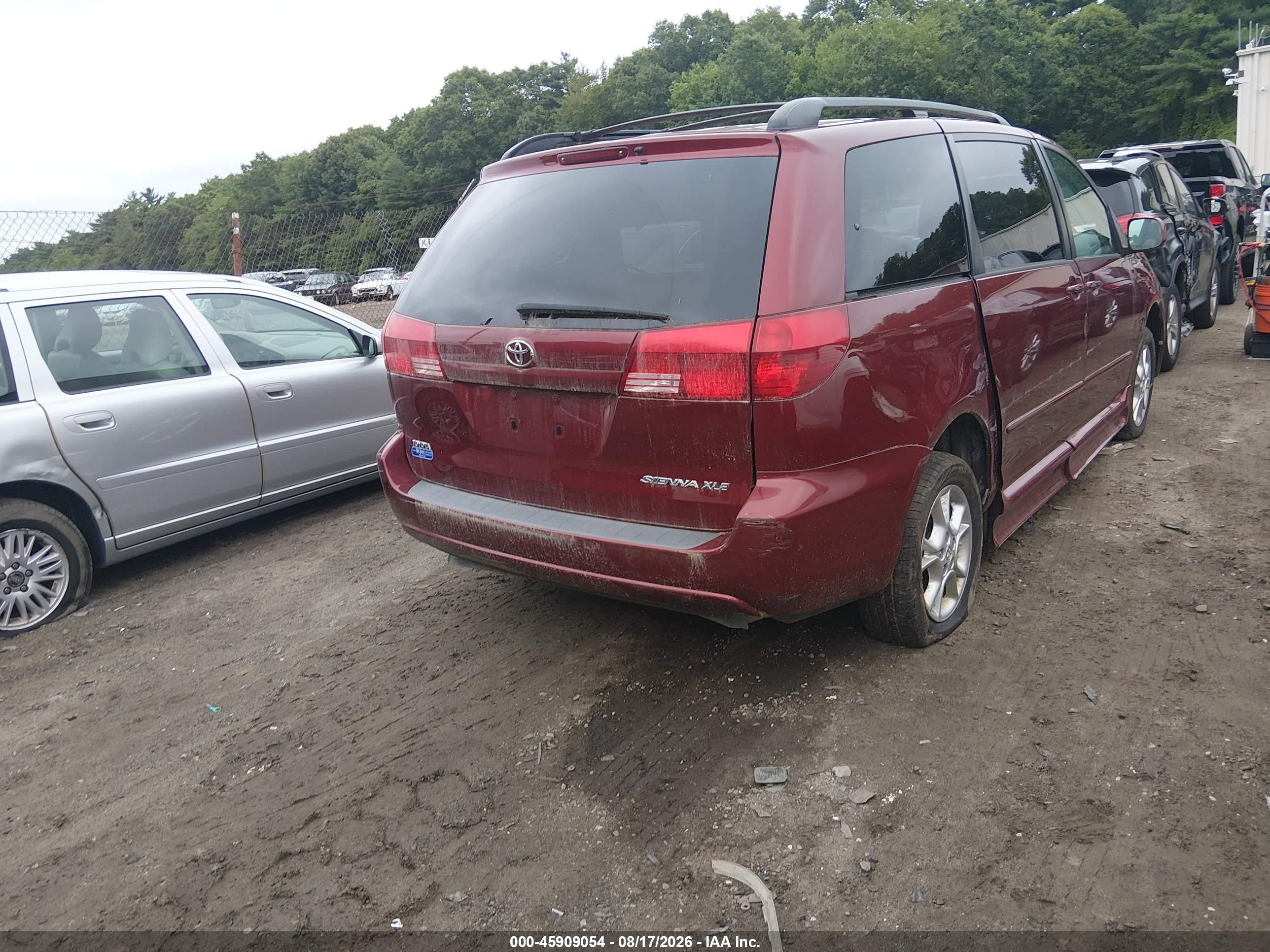 2005 Toyota Sienna Xle Burgundy vin: 5TDZA22C85S278883