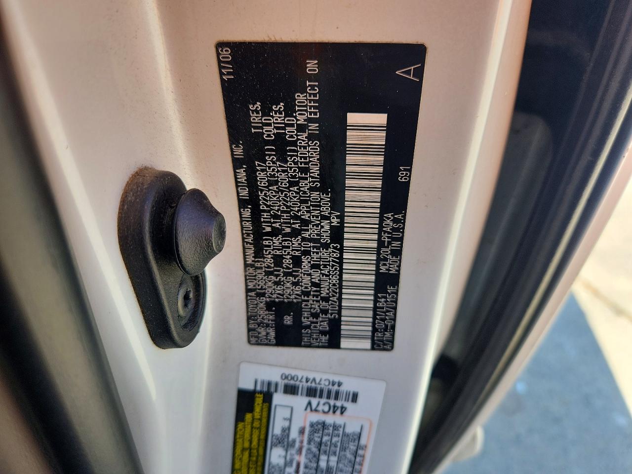 2006 Toyota Sienna Xle 7 Passenger White vin: 5TDZA22C86S577873