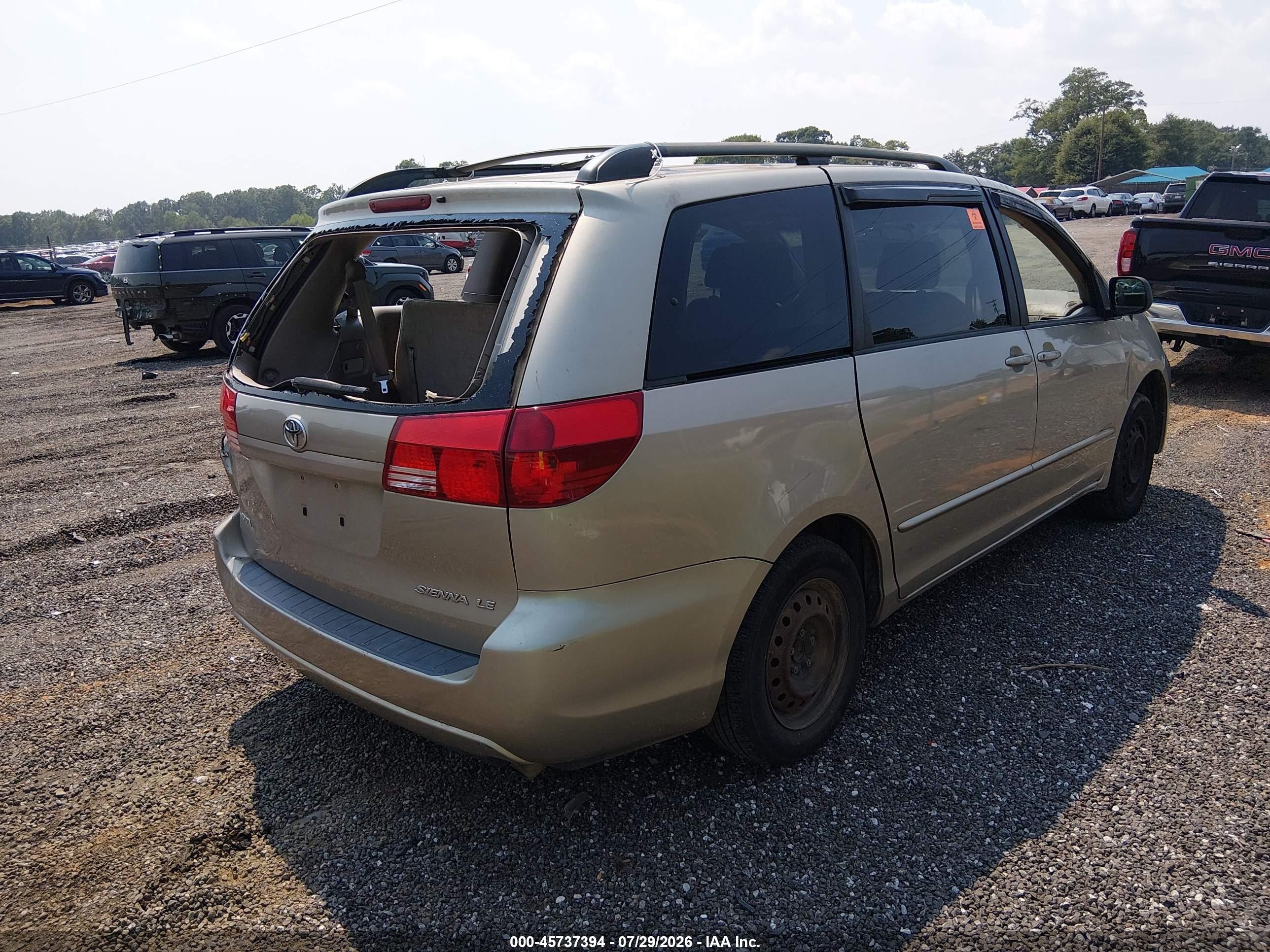 2004 Toyota Sienna Le Gold vin: 5TDZA23C04S019236