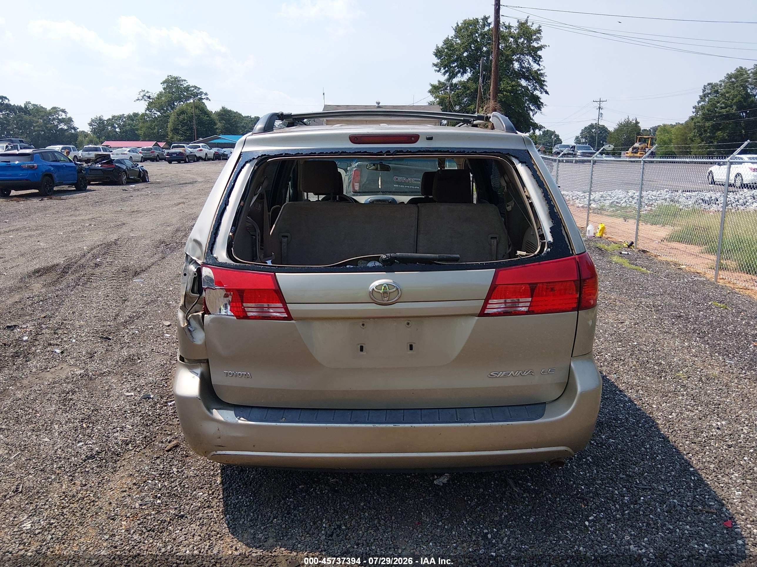 2004 Toyota Sienna Le Gold vin: 5TDZA23C04S019236
