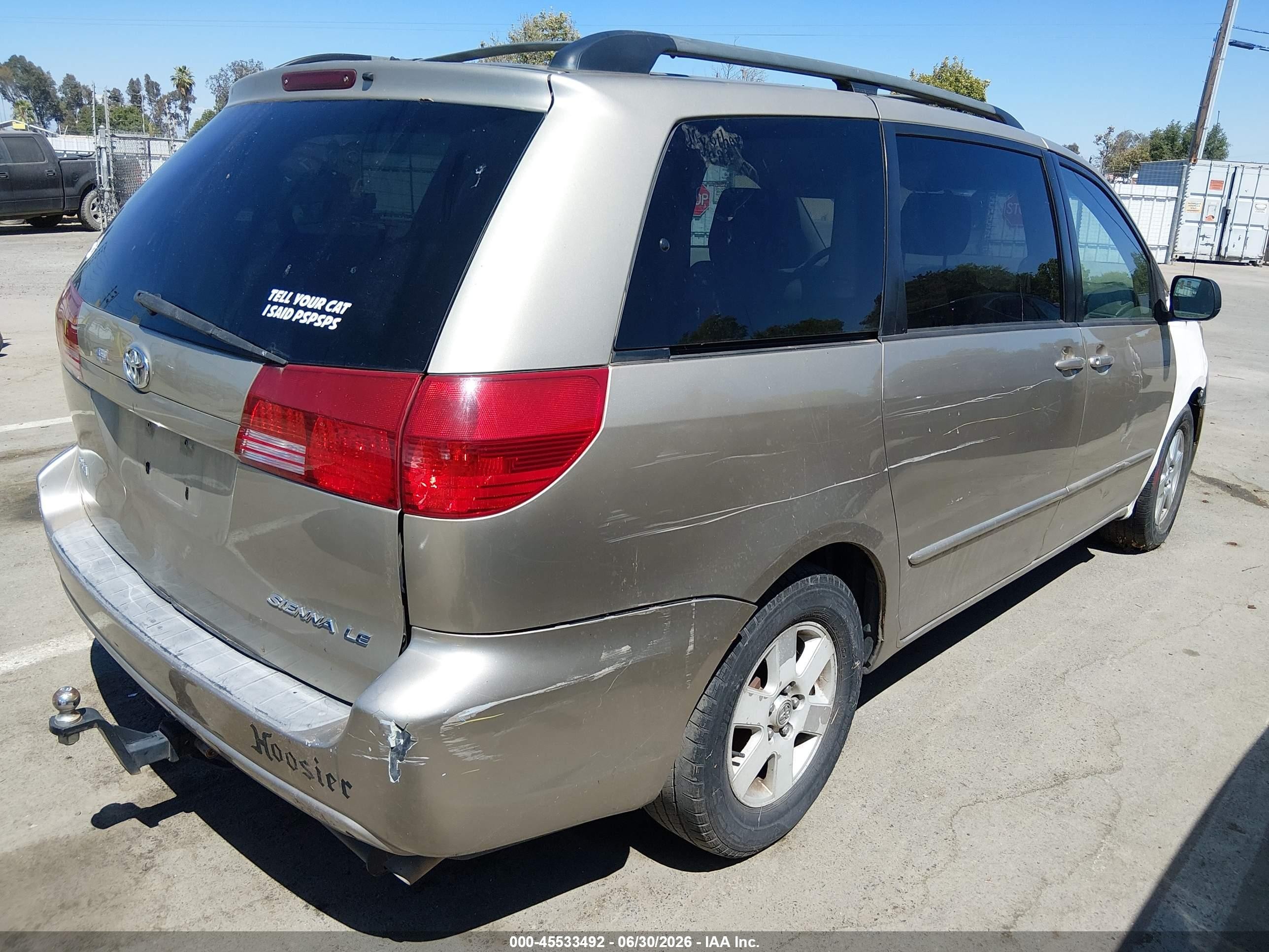 2004 Toyota Sienna Le Gold vin: 5TDZA23C04S220800