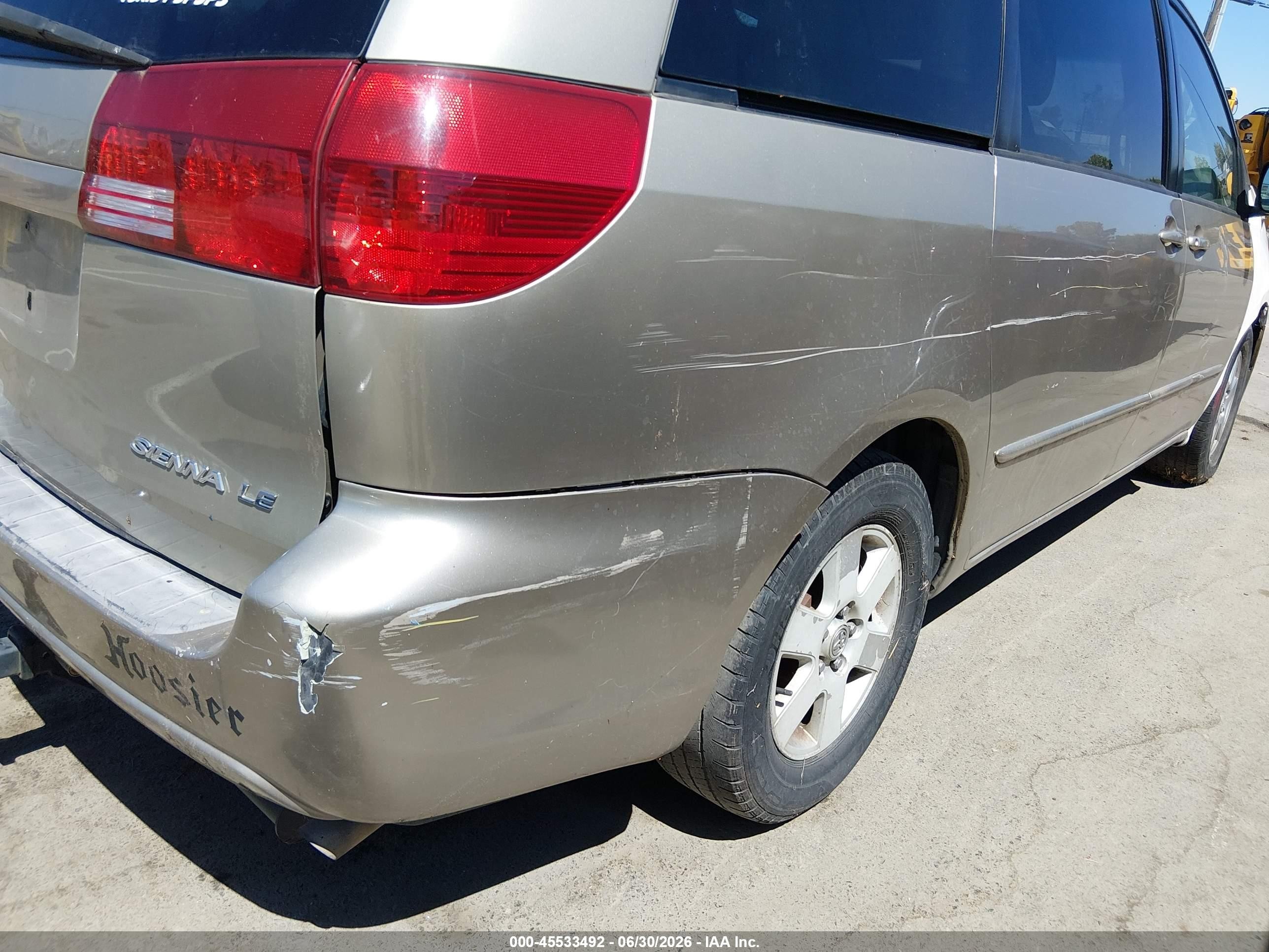 2004 Toyota Sienna Le Gold vin: 5TDZA23C04S220800