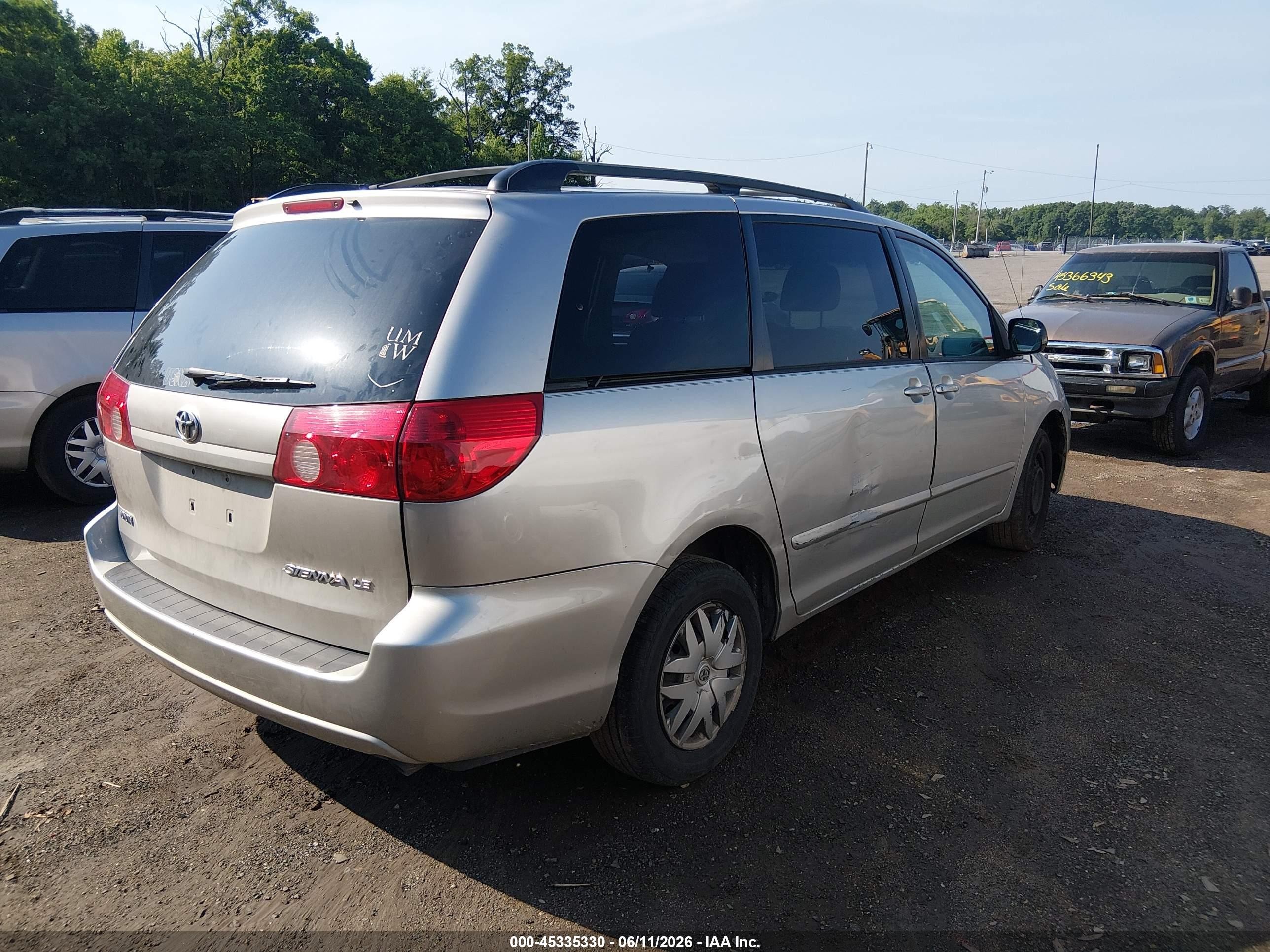 2006 Toyota Sienna Le Серый vin: 5TDZA23C06S535082