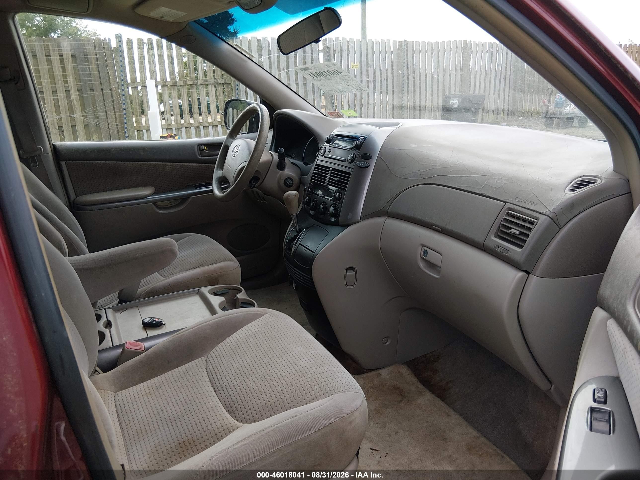 2006 Toyota Sienna Le Бордовый vin: 5TDZA23C36S530099