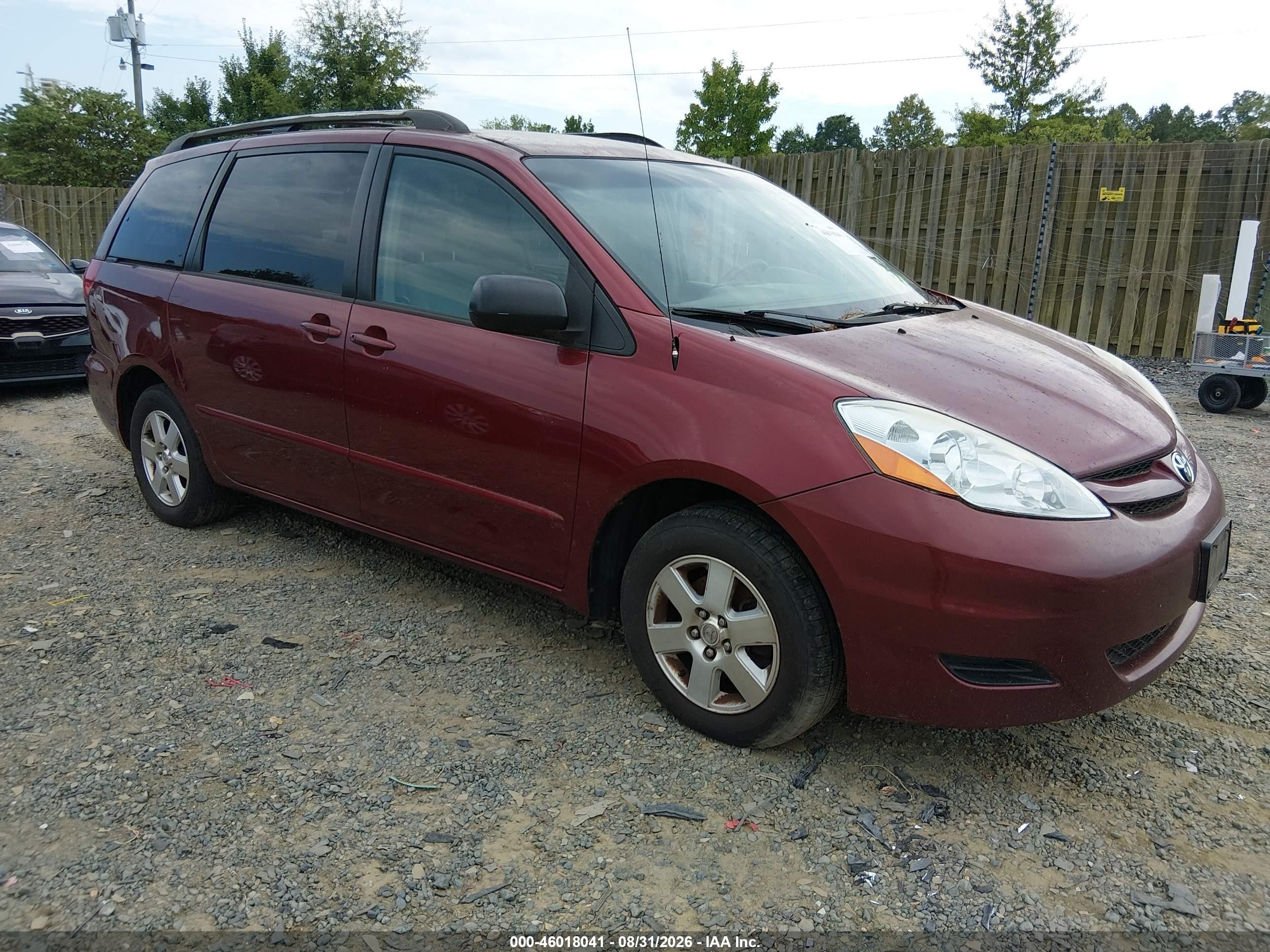 2006 Toyota Sienna Le Бордовый vin: 5TDZA23C36S530099