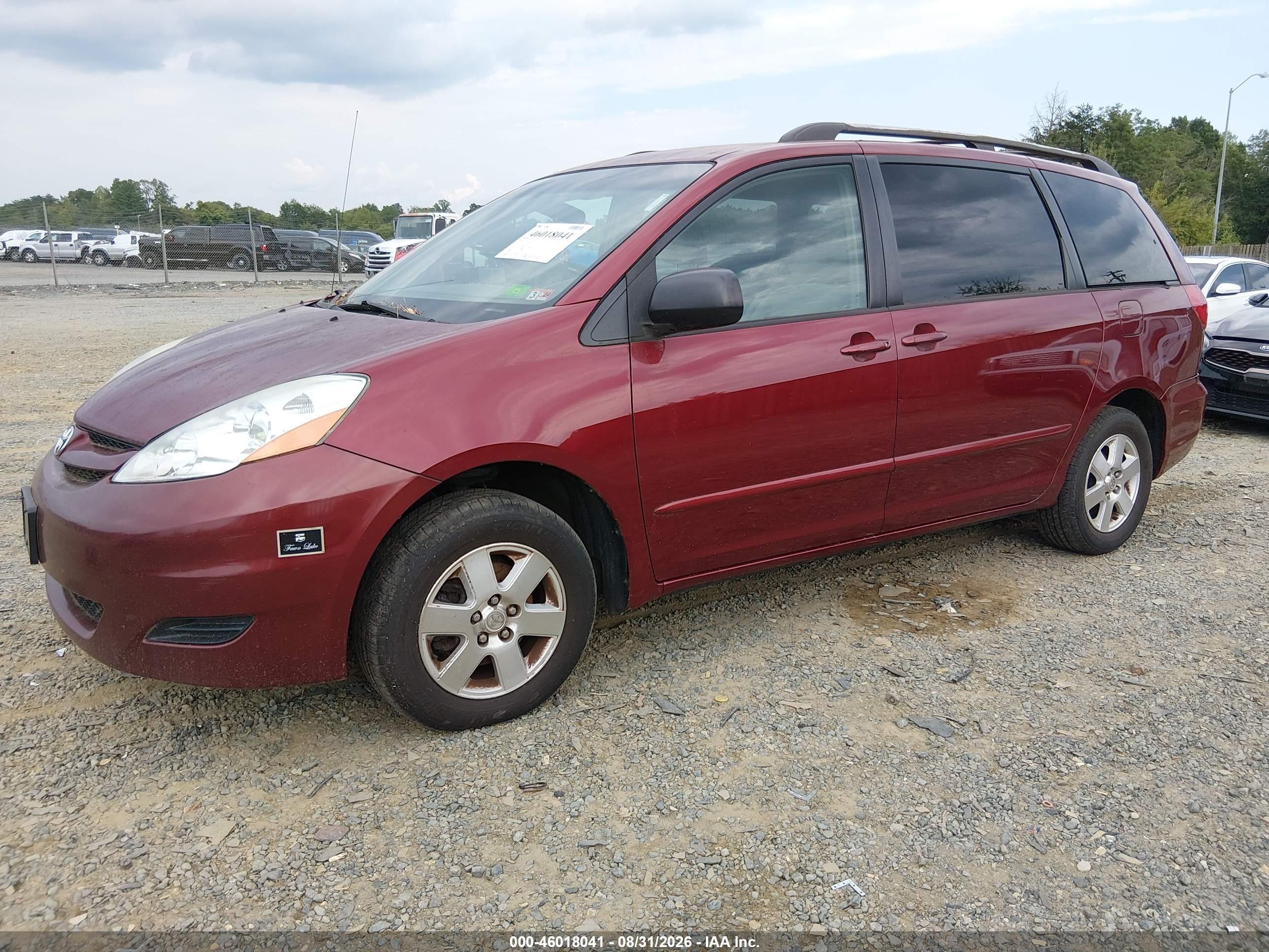 2006 Toyota Sienna Le Бордовый vin: 5TDZA23C36S530099