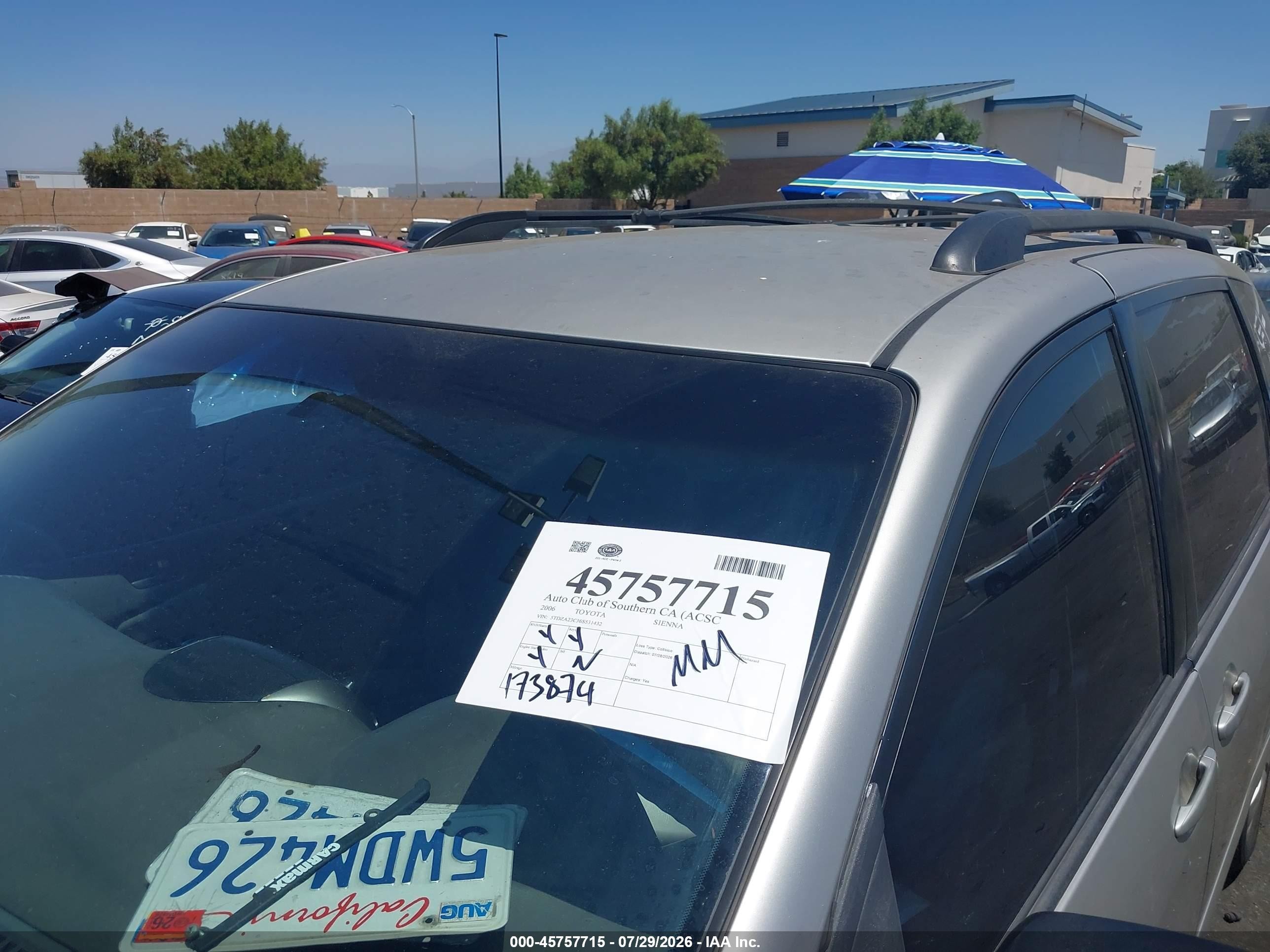 2006 Toyota Sienna Ce Champagne vin: 5TDZA23C36S531432
