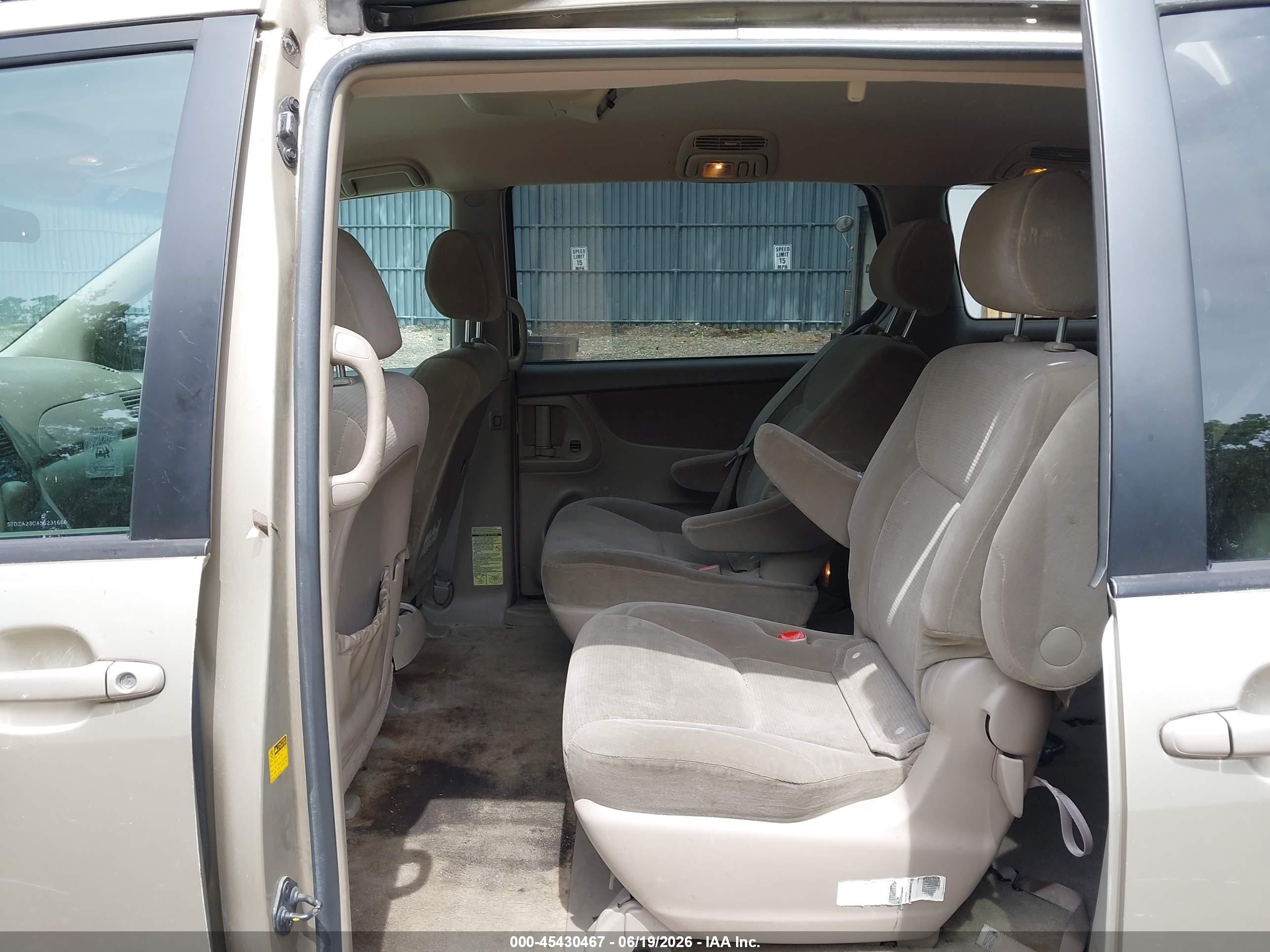 2005 Toyota Sienna Le Gold vin: 5TDZA23C45S231686
