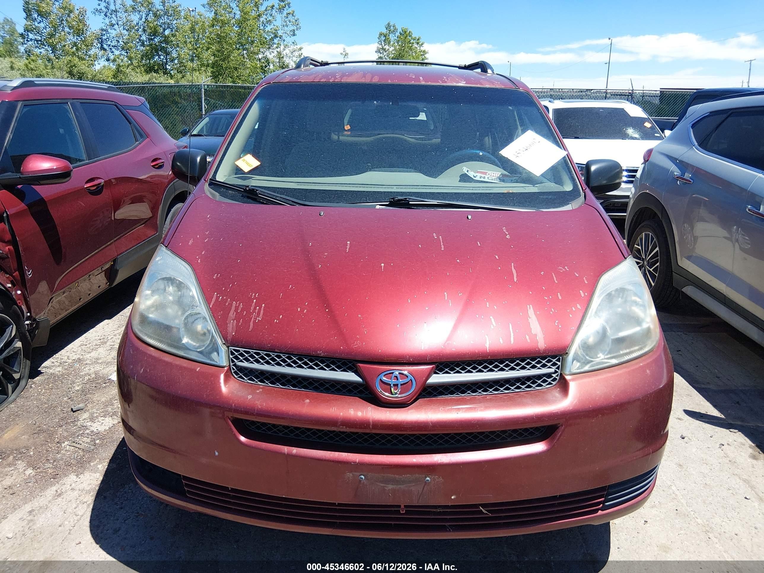 2005 Toyota Sienna Le Red vin: 5TDZA23C45S258774