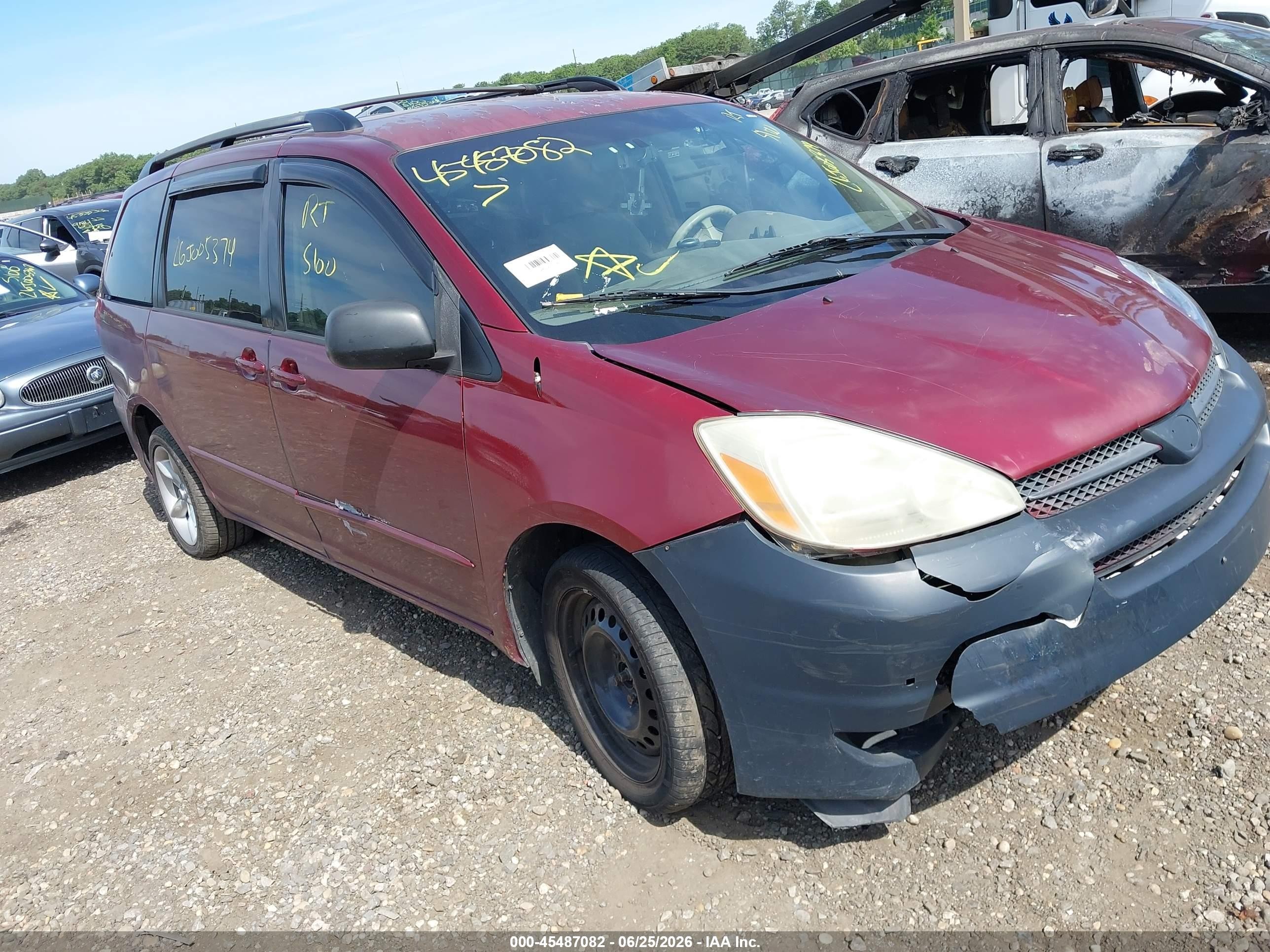 2005 Toyota Sienna Le Red vin: 5TDZA23C45S289037