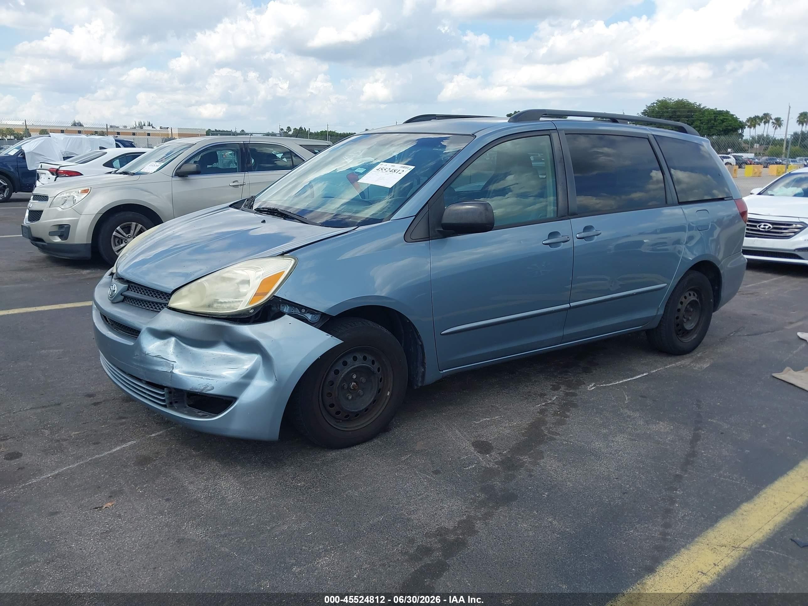 2005 Toyota Sienna Le Light Blue vin: 5TDZA23C55S278726
