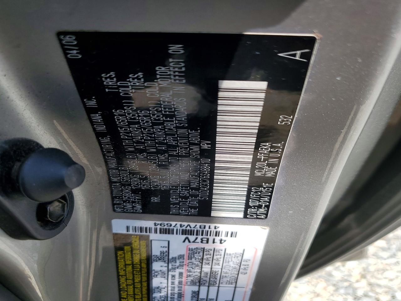 2006 Toyota Sienna Le 7 Passenger Silver vin: 5TDZA23C76S488410