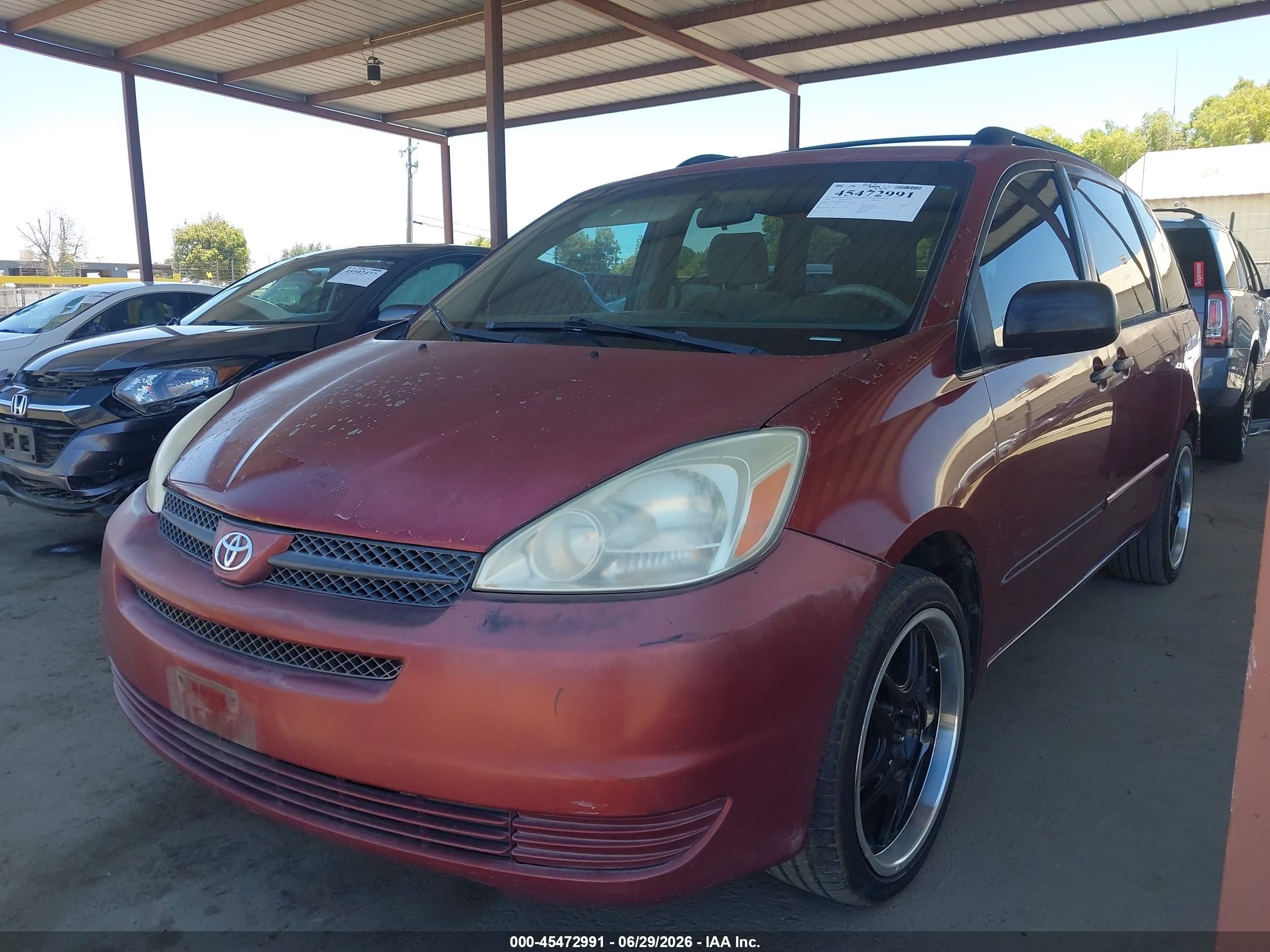 2004 Toyota Sienna Le Бордовый vin: 5TDZA23C84S034356