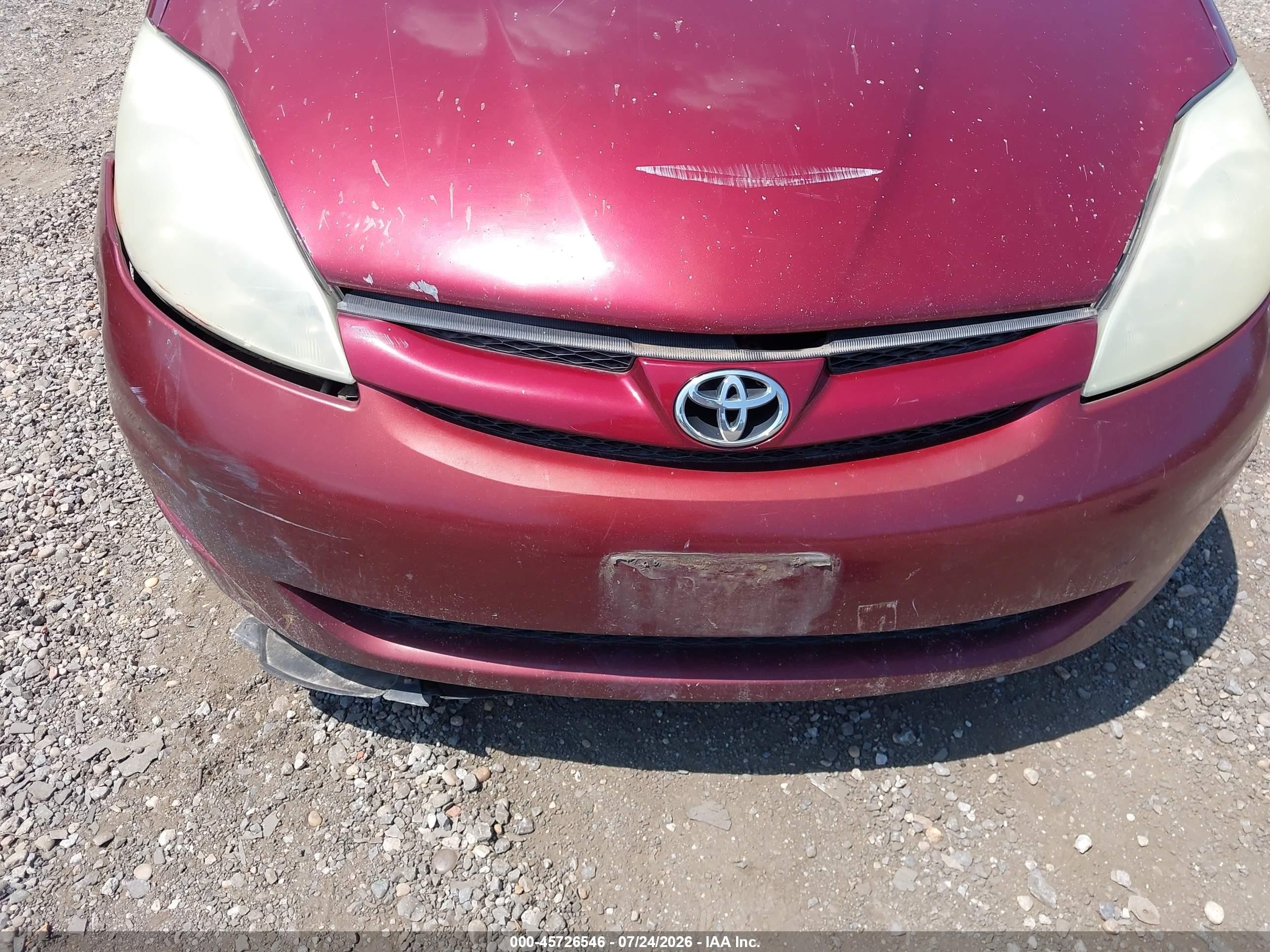 2006 Toyota Sienna Ce Burgundy vin: 5TDZA23C86S527652