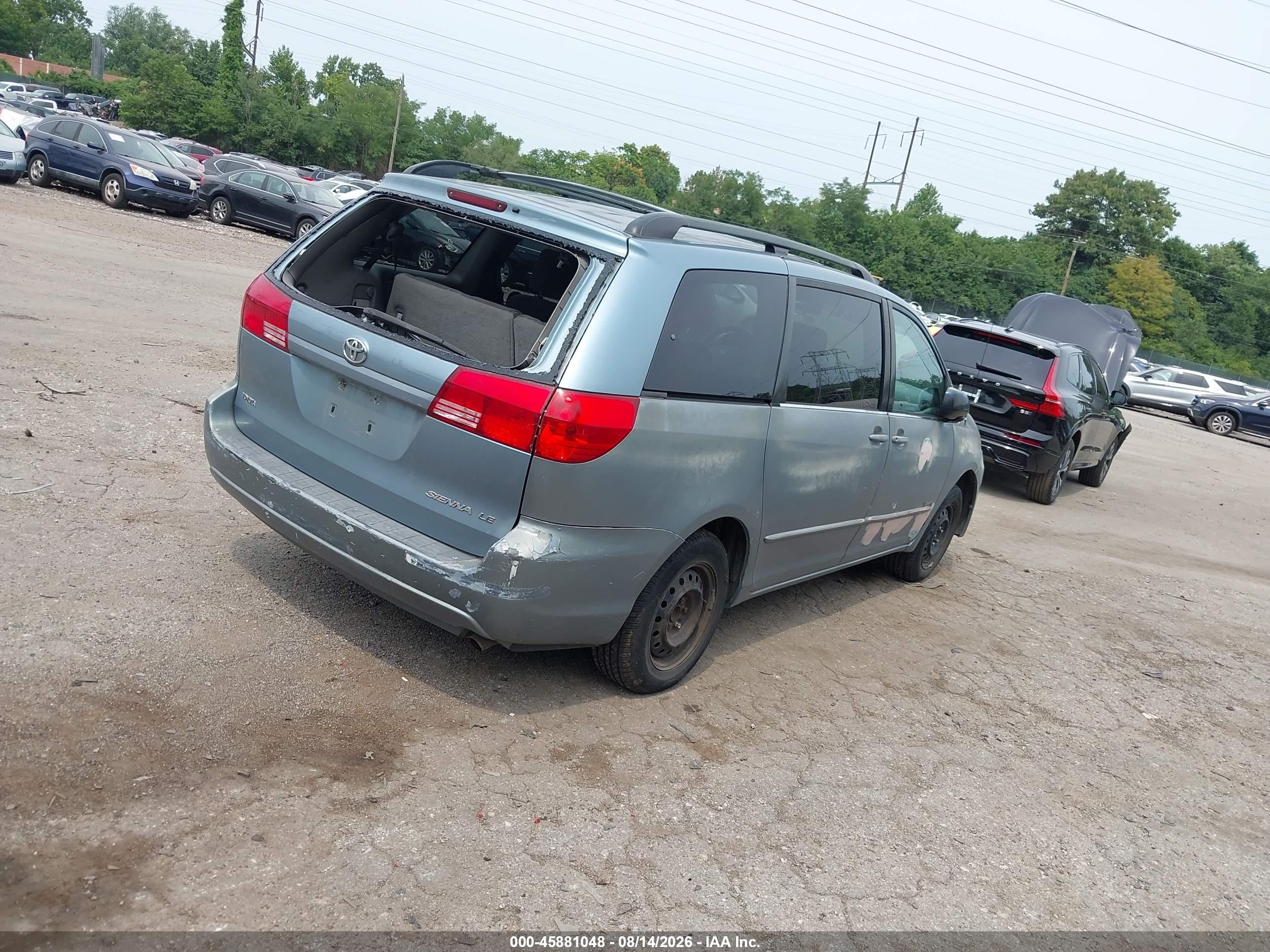 2004 Toyota Sienna Le Light Blue vin: 5TDZA23C94S183925
