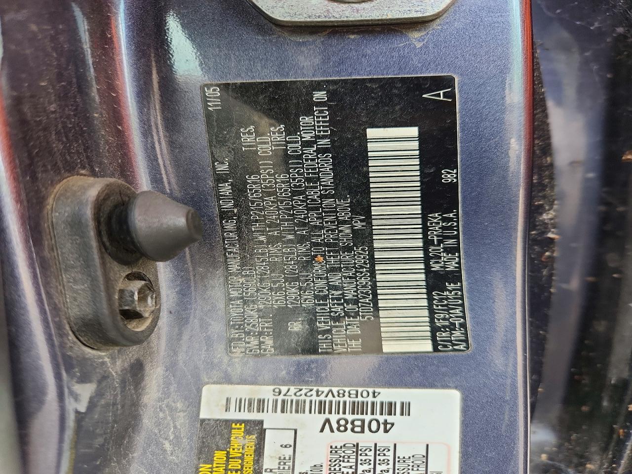 2006 Toyota Sienna Le 8 Passenger Blue vin: 5TDZA23C96S429925