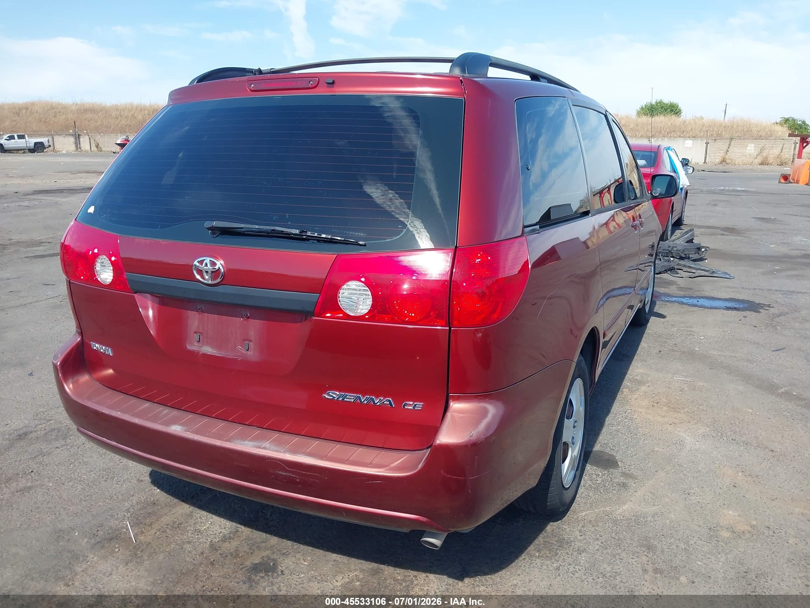 2006 Toyota Sienna Ce Красный vin: 5TDZA23C96S449432