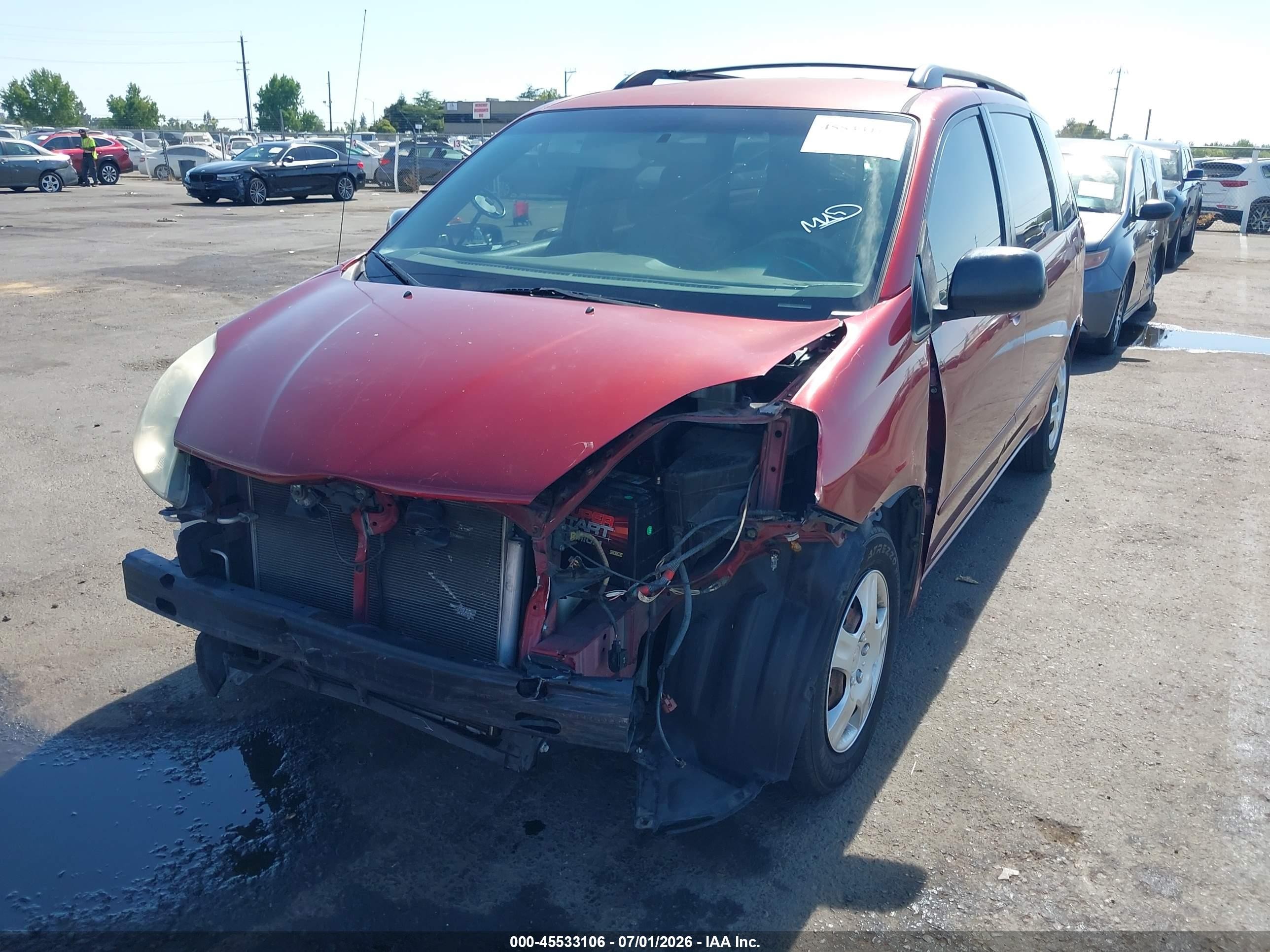 2006 Toyota Sienna Ce Красный vin: 5TDZA23C96S449432
