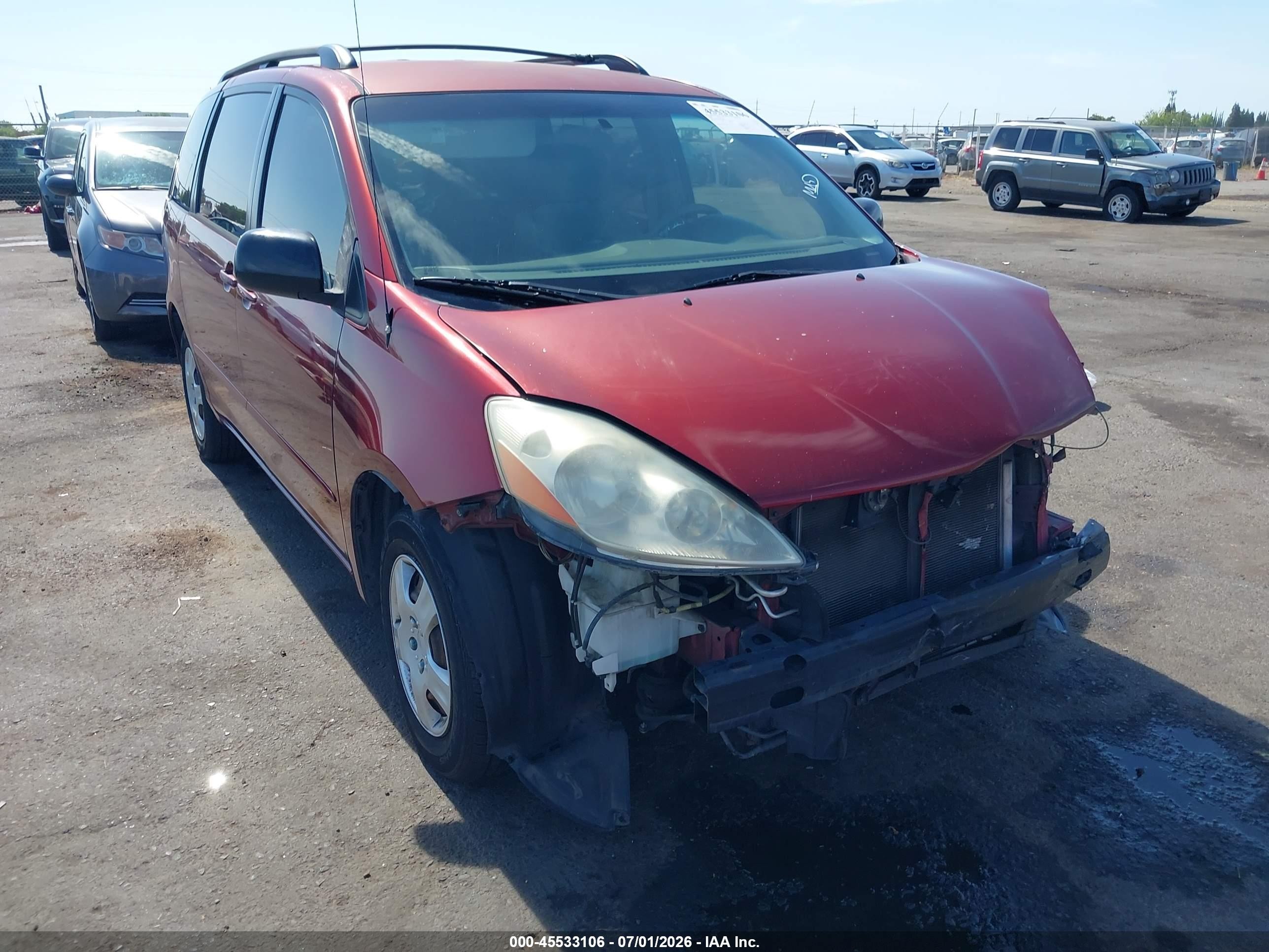 2006 Toyota Sienna Ce Red vin: 5TDZA23C96S449432