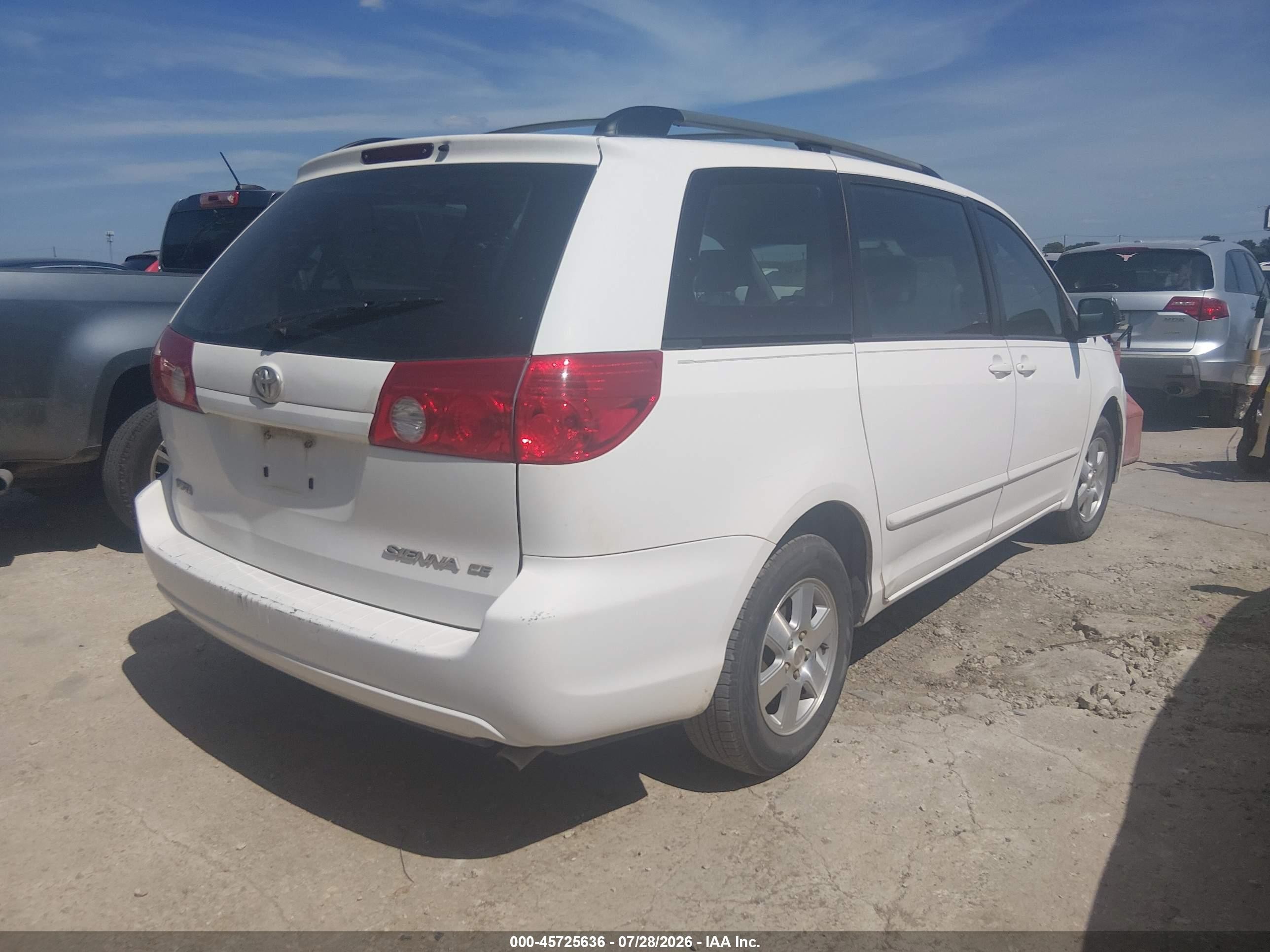2006 Toyota Sienna Ce White vin: 5TDZA23C96S453495