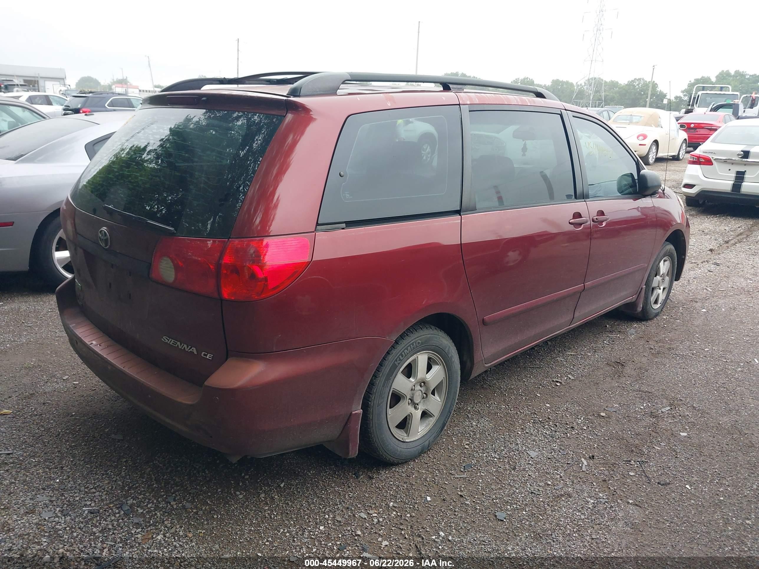 2006 Toyota Sienna Ce Red vin: 5TDZA23C96S469762