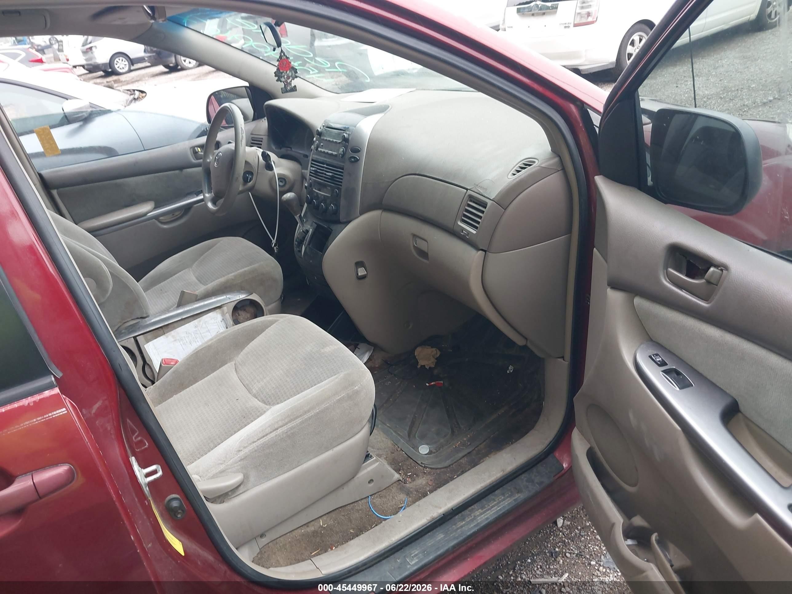 2006 Toyota Sienna Ce Red vin: 5TDZA23C96S469762