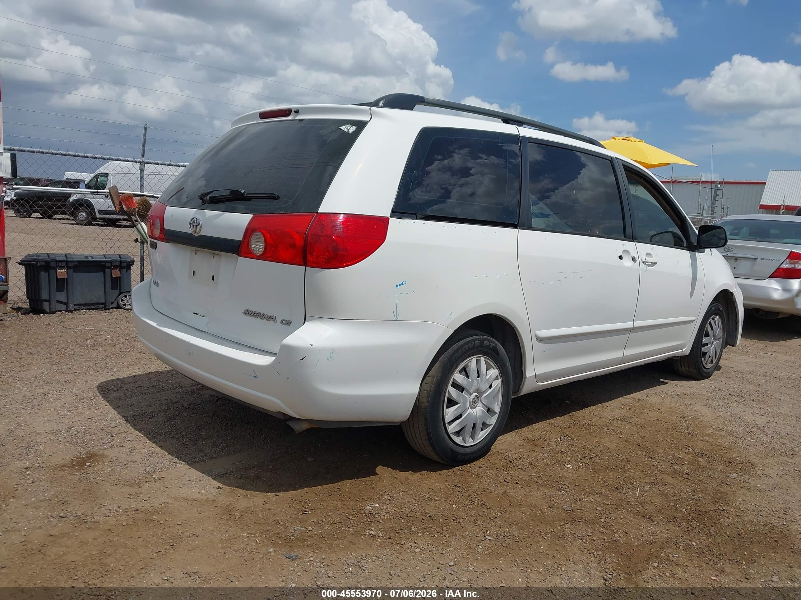 2006 Toyota Sienna Ce White vin: 5TDZA23C96S533489
