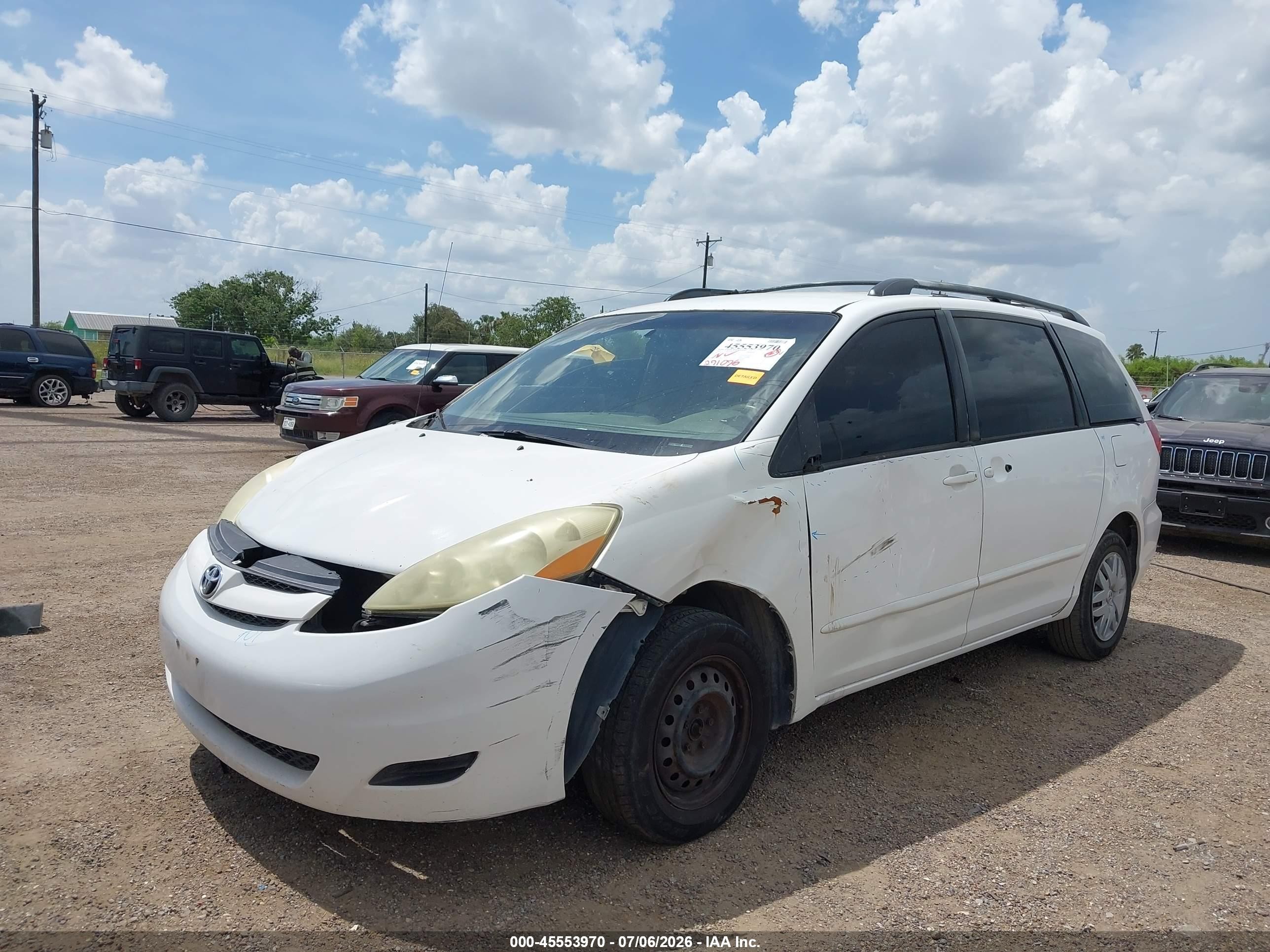 2006 Toyota Sienna Ce White vin: 5TDZA23C96S533489