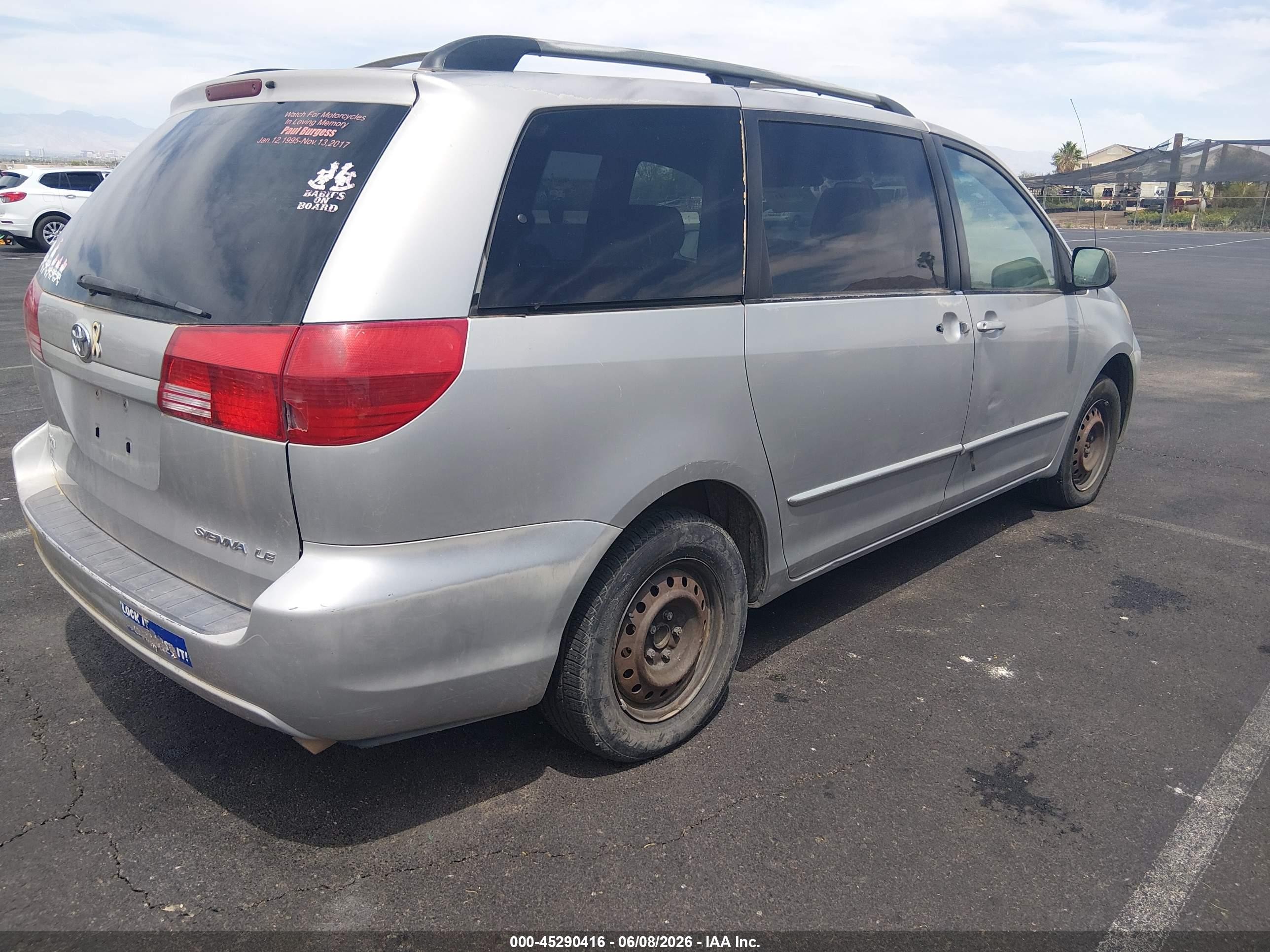 2004 Toyota Sienna Le Серебряный vin: 5TDZA23CX4S033337