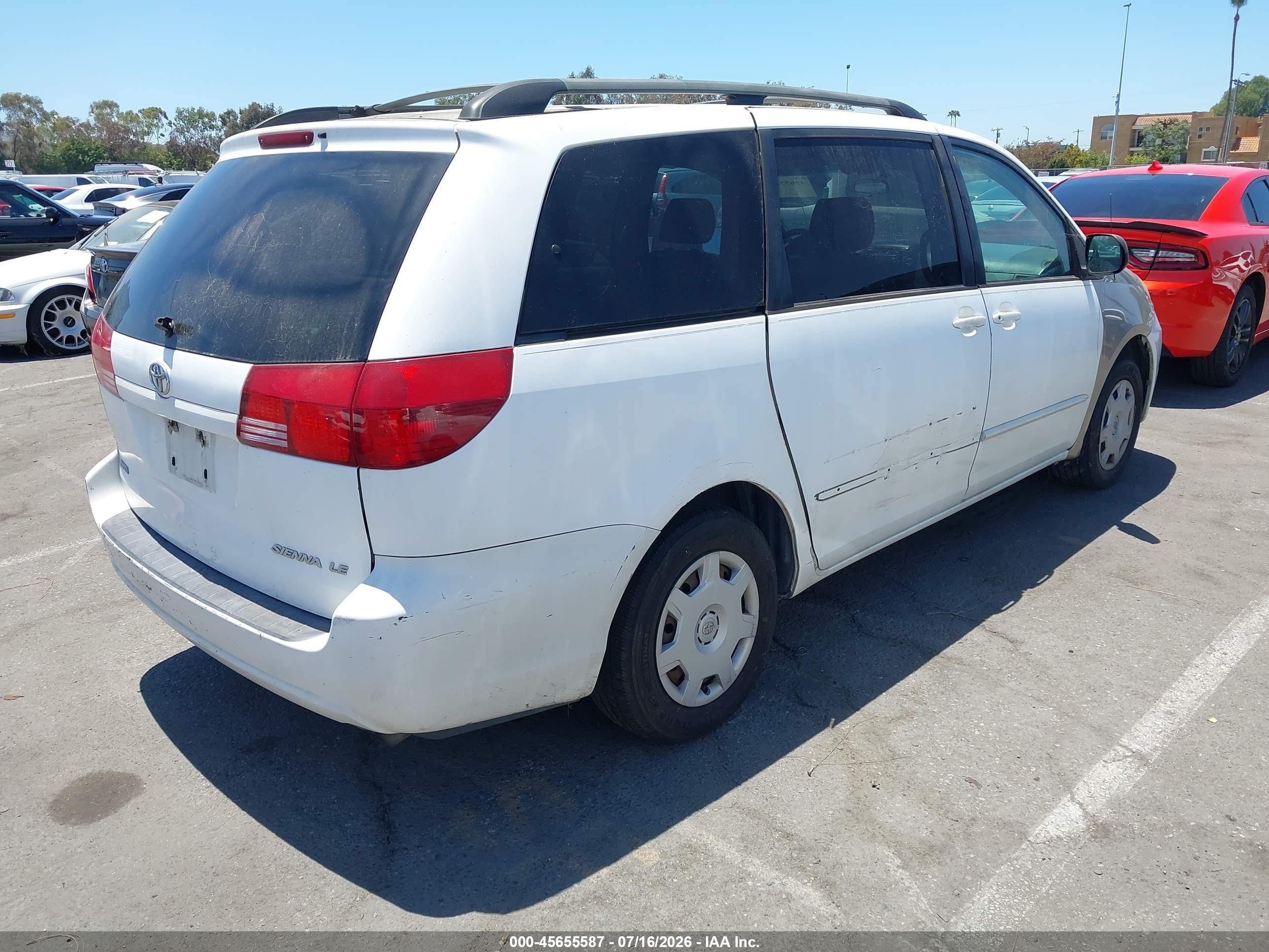 2004 Toyota Sienna Le Белый vin: 5TDZA23CX4S145331