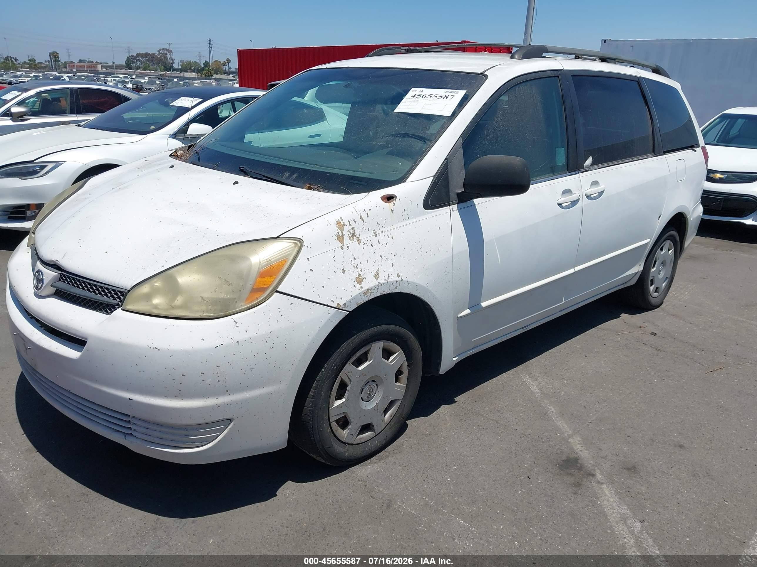 2004 Toyota Sienna Le Белый vin: 5TDZA23CX4S145331
