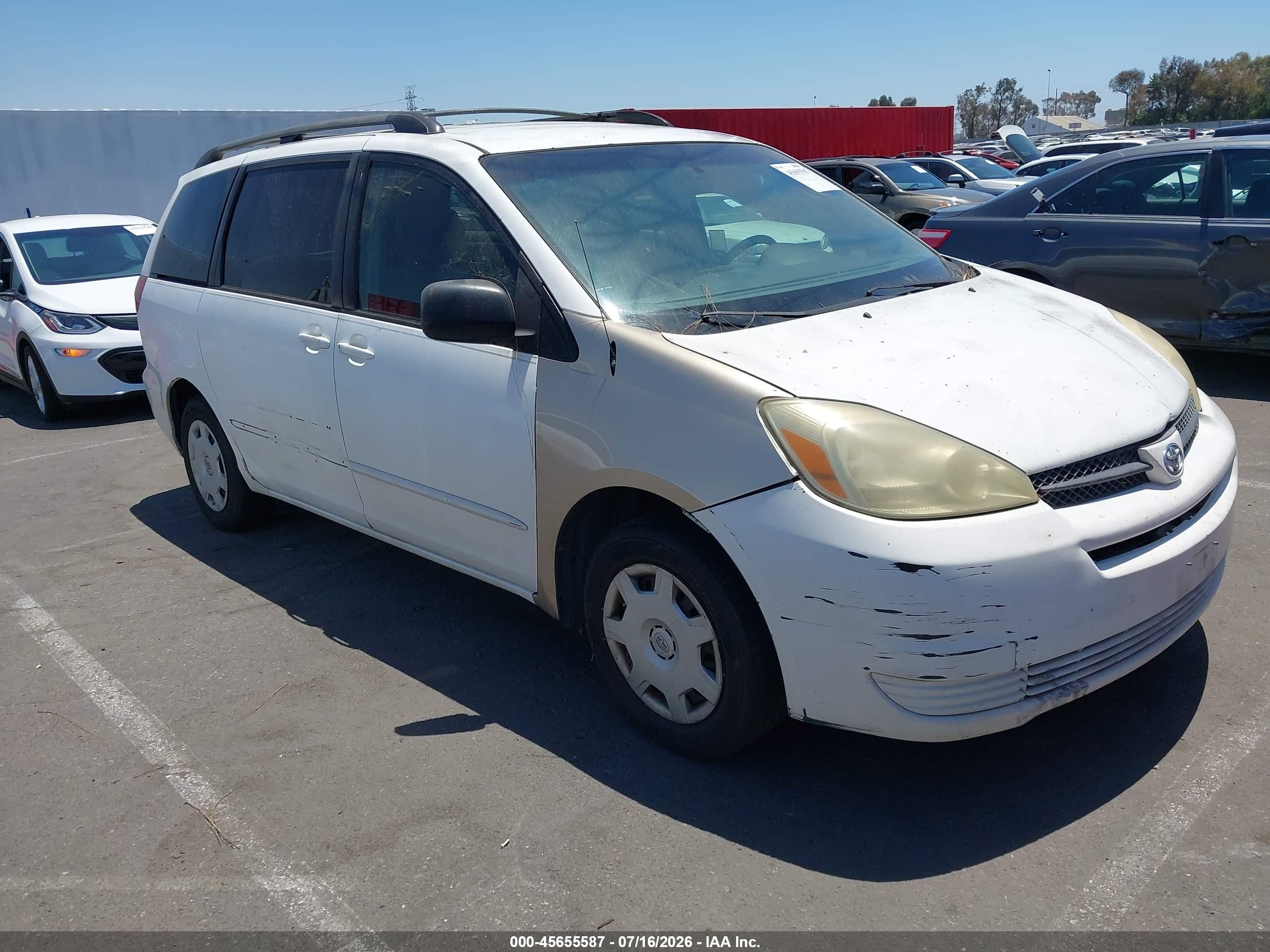 2004 Toyota Sienna Le Белый vin: 5TDZA23CX4S145331