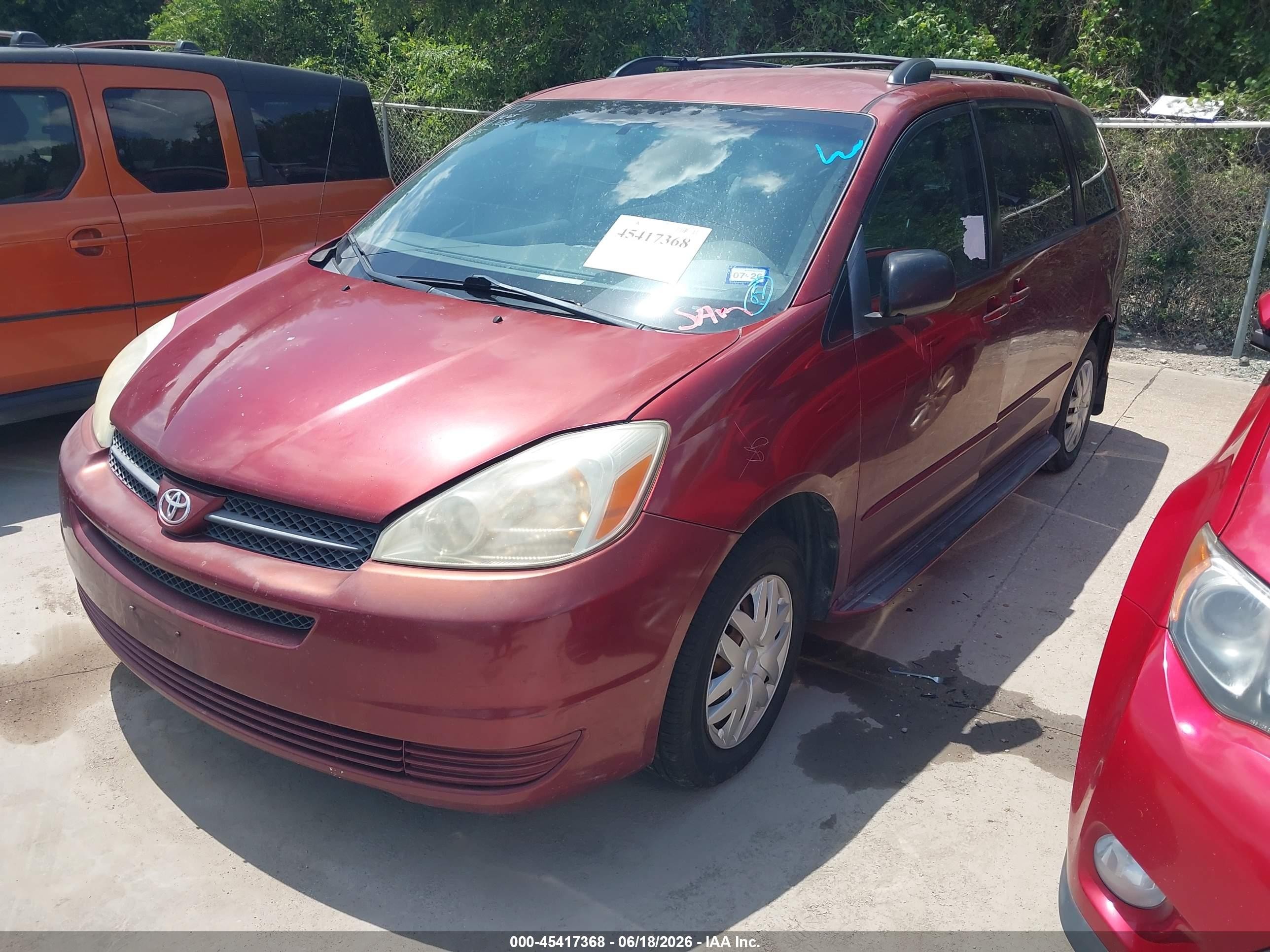 2005 Toyota Sienna Ce Maroon vin: 5TDZA23CX5S354098