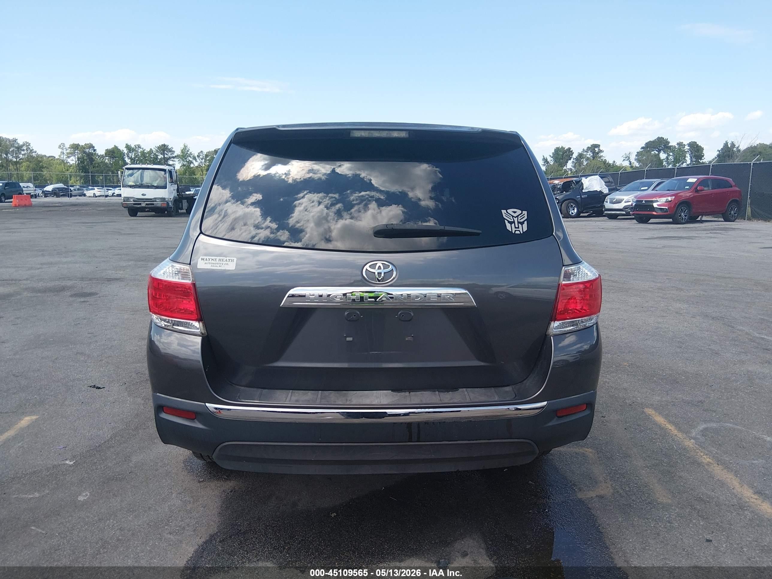2013 Toyota Highlander   Gray vin: 5TDZA3EH0DS036357