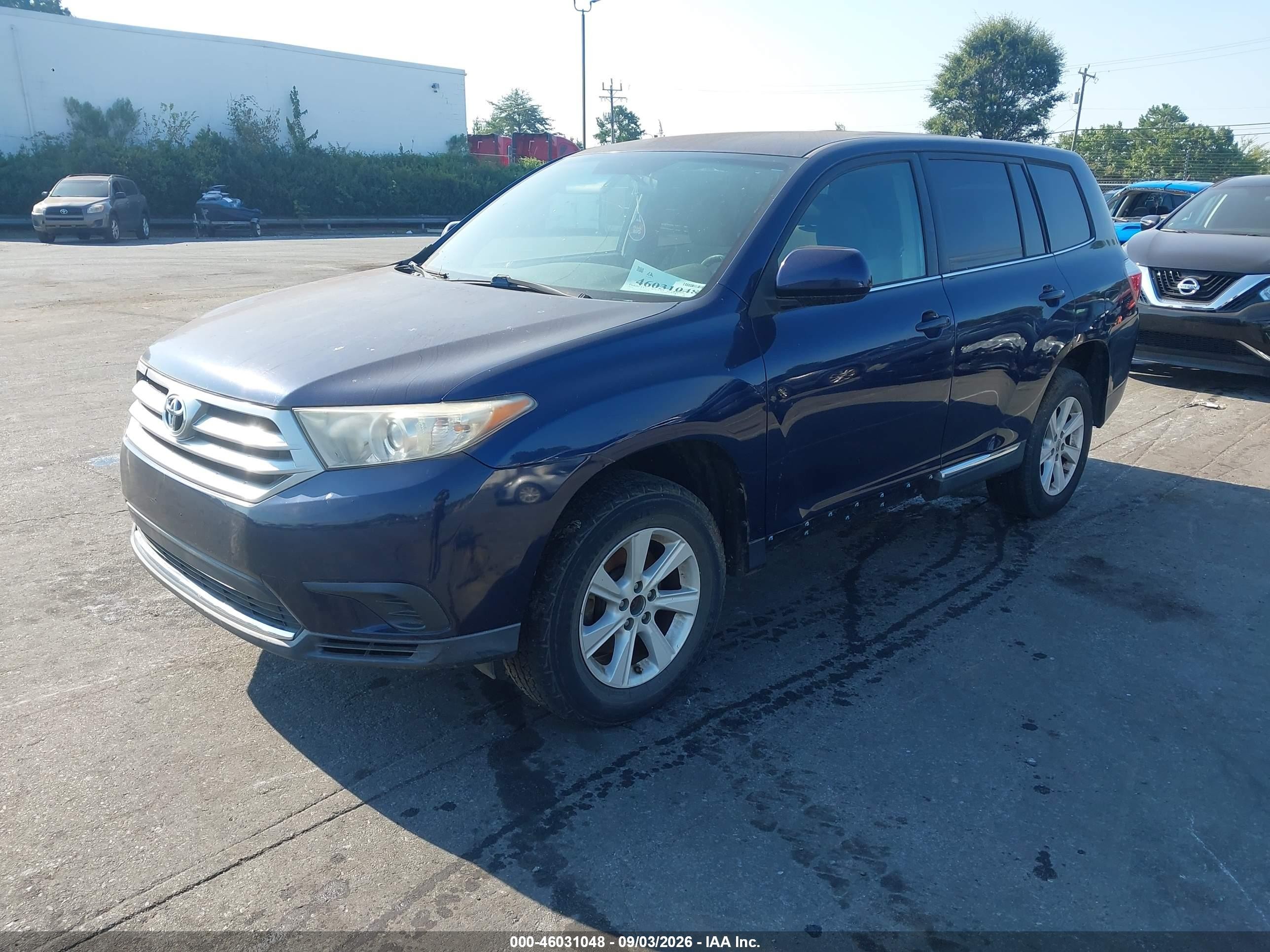 2013 Toyota Highlander Blue vin: 5TDZA3EH1DS038229