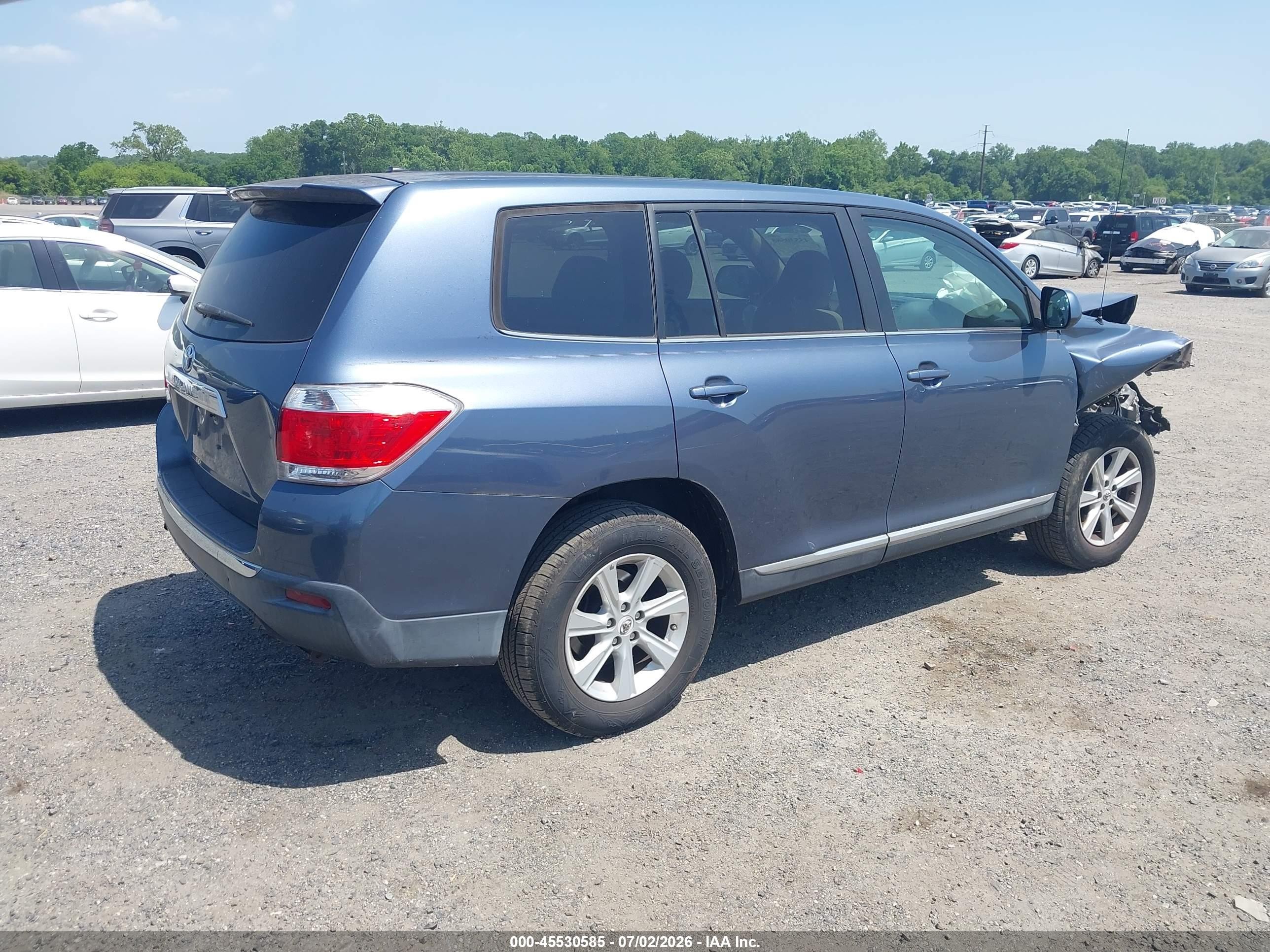 2012 Toyota Highlander Blue vin: 5TDZA3EH2CS019333