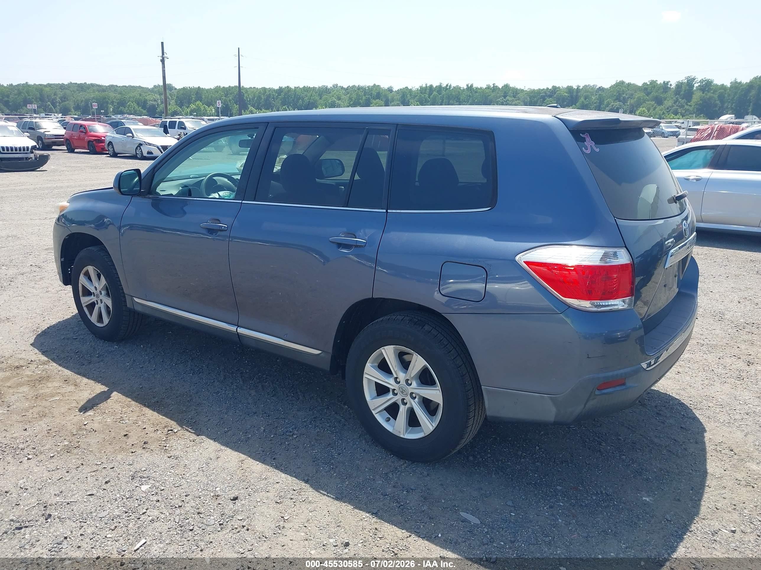 2012 Toyota Highlander Blue vin: 5TDZA3EH2CS019333